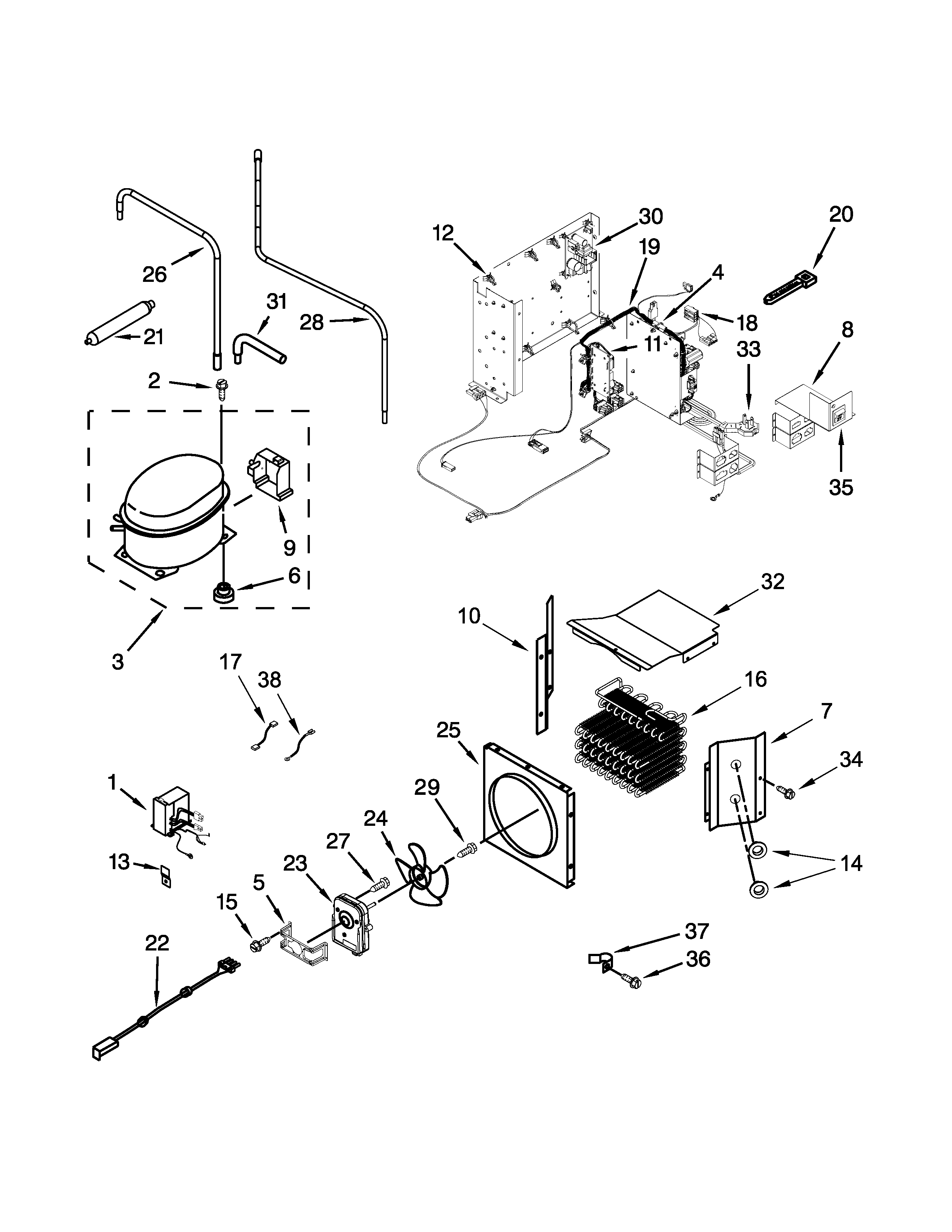 Jenn-Air JS42NXFXDW10 upper unit parts diagram