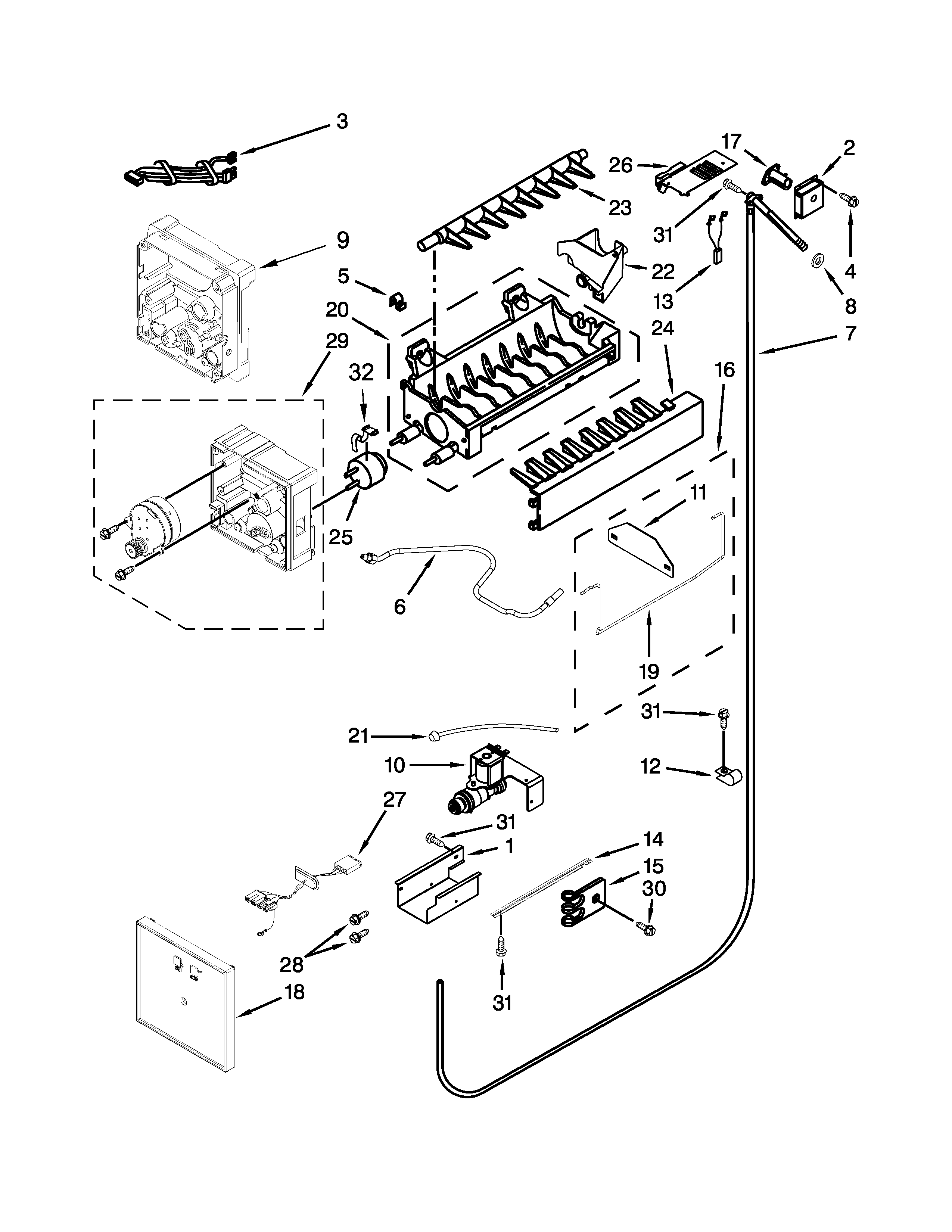 Jenn-Air JS42NXFXDW10 ice maker parts diagram