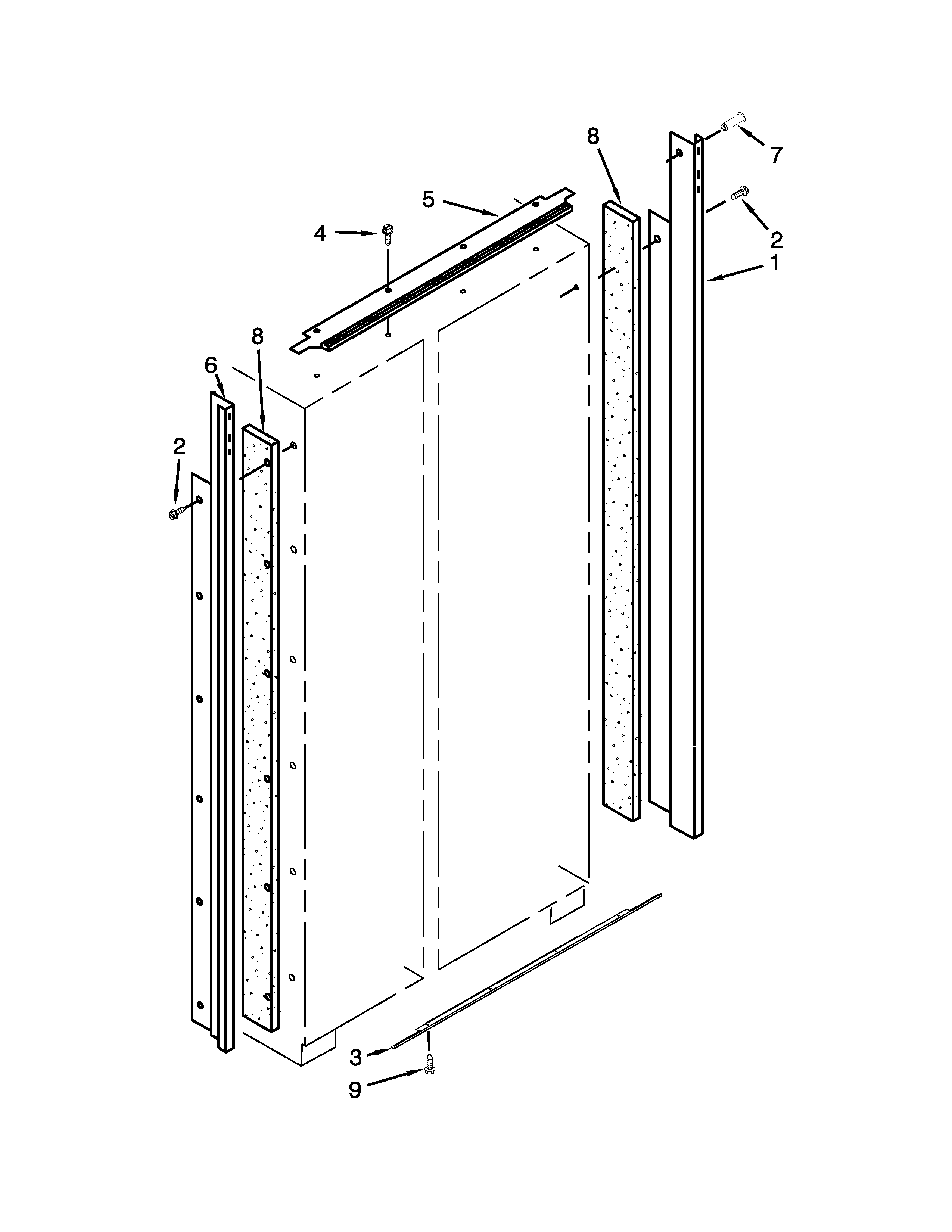 KitchenAid KSSC48FTS20 cabinet trim parts diagram