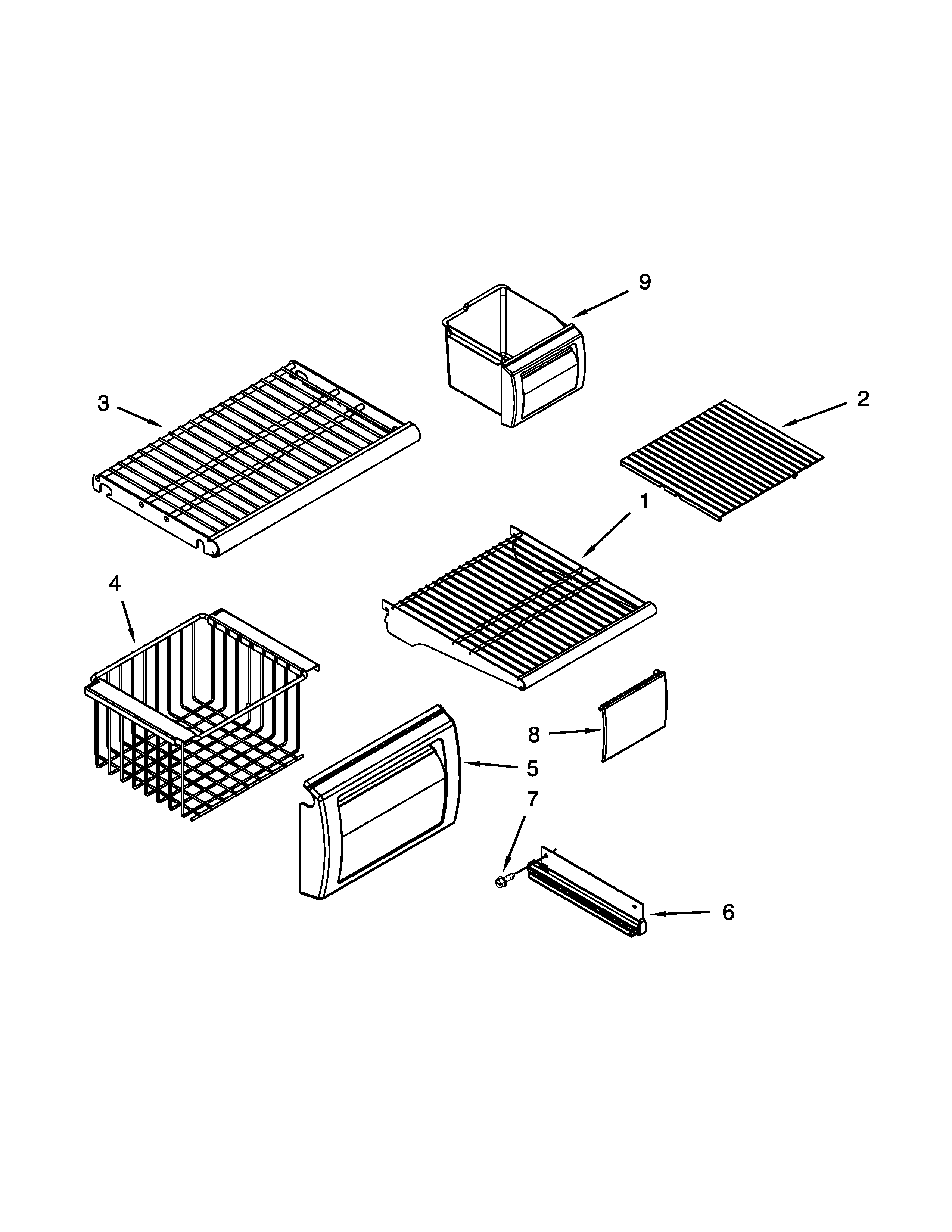 KitchenAid KSSC48FTS20 freezer shelf parts diagram