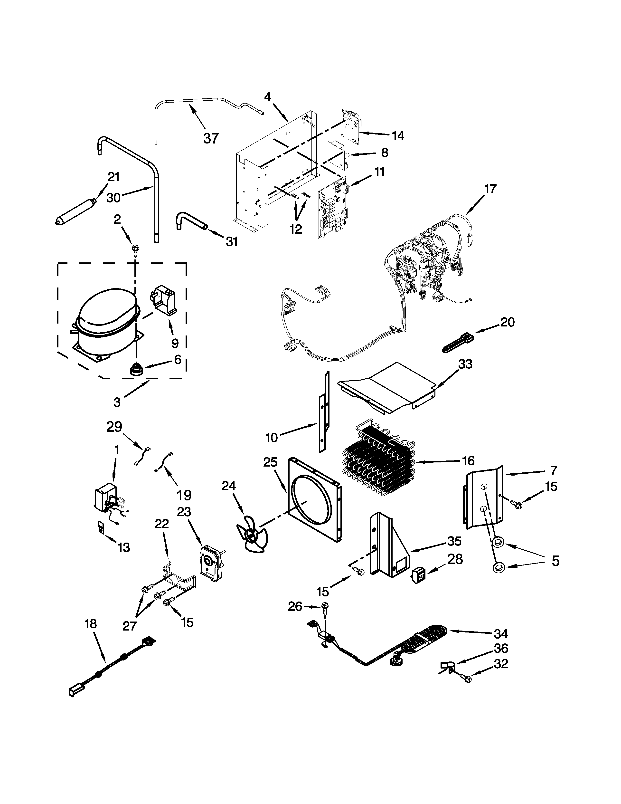 KitchenAid KSSC48FTS20 upper unit parts diagram
