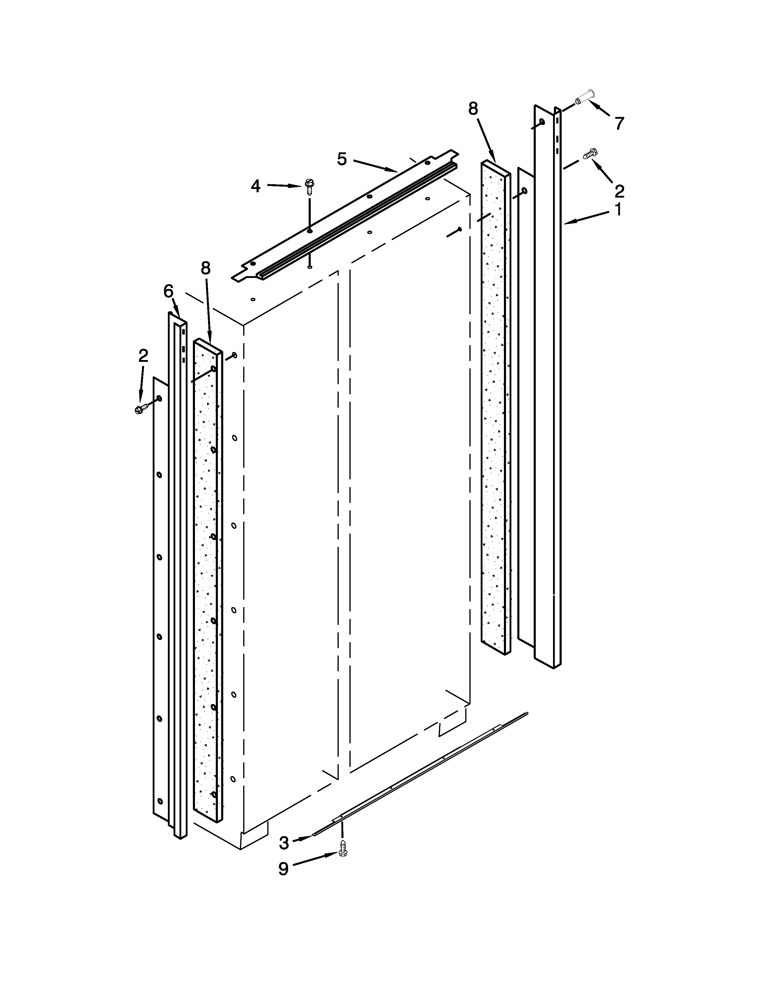 KitchenAid KSSO48FTX20 cabinet trim parts diagram