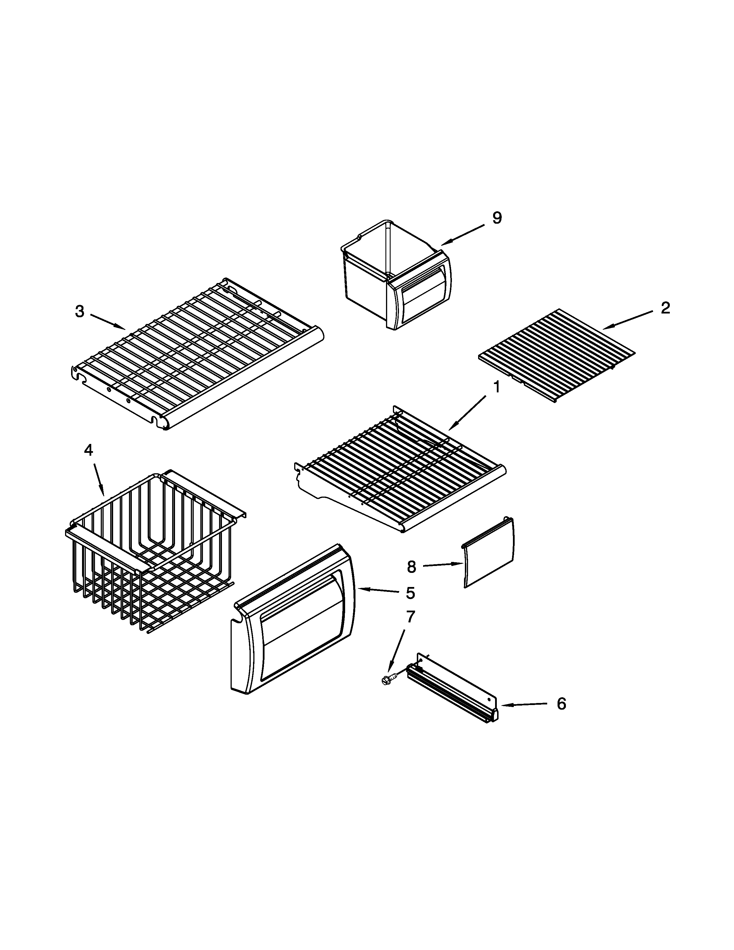 KitchenAid KSSO48FTX20 freezer shelf parts diagram