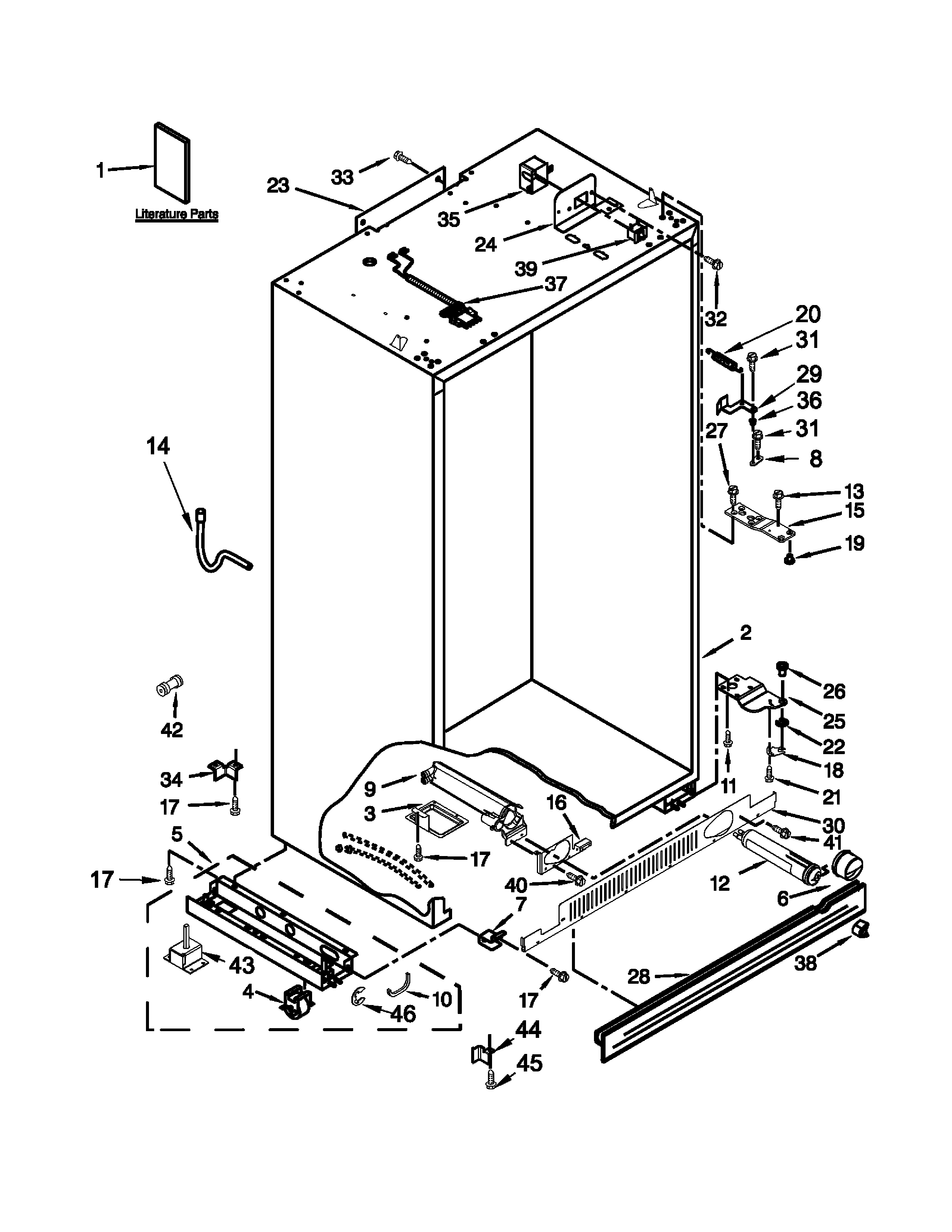 Jenn-Air JS42SEDUDW20 cabinet parts diagram