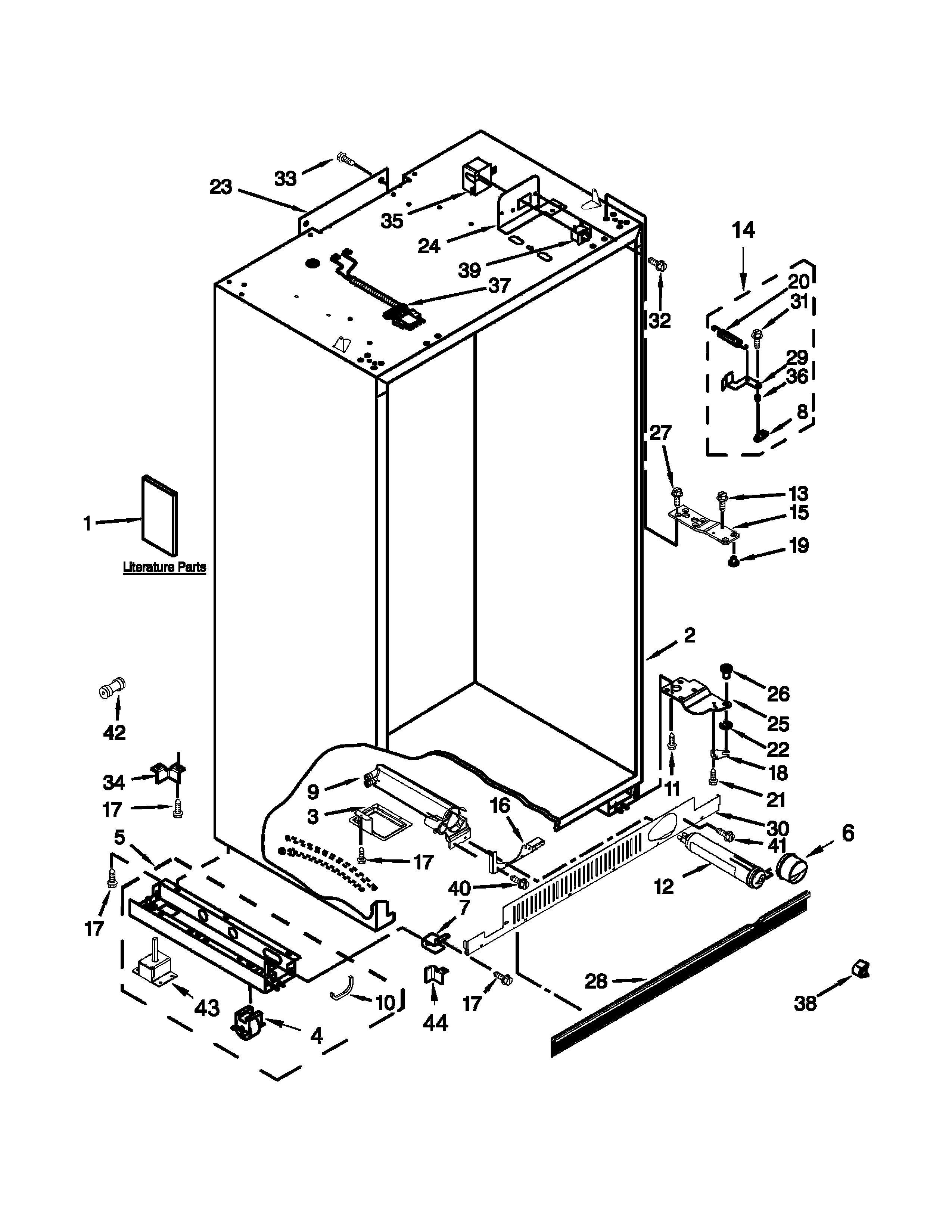 Jenn-Air JS48PPDUDB20 cabinet parts diagram