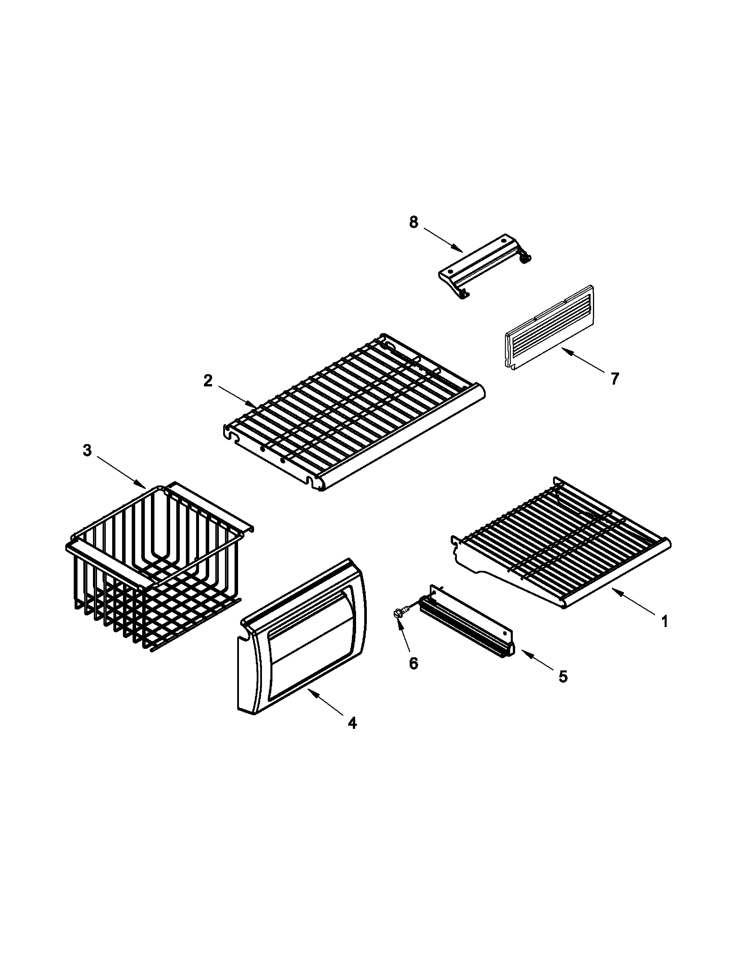 Jenn-Air JS48PPDUDB20 freezer shelf parts diagram