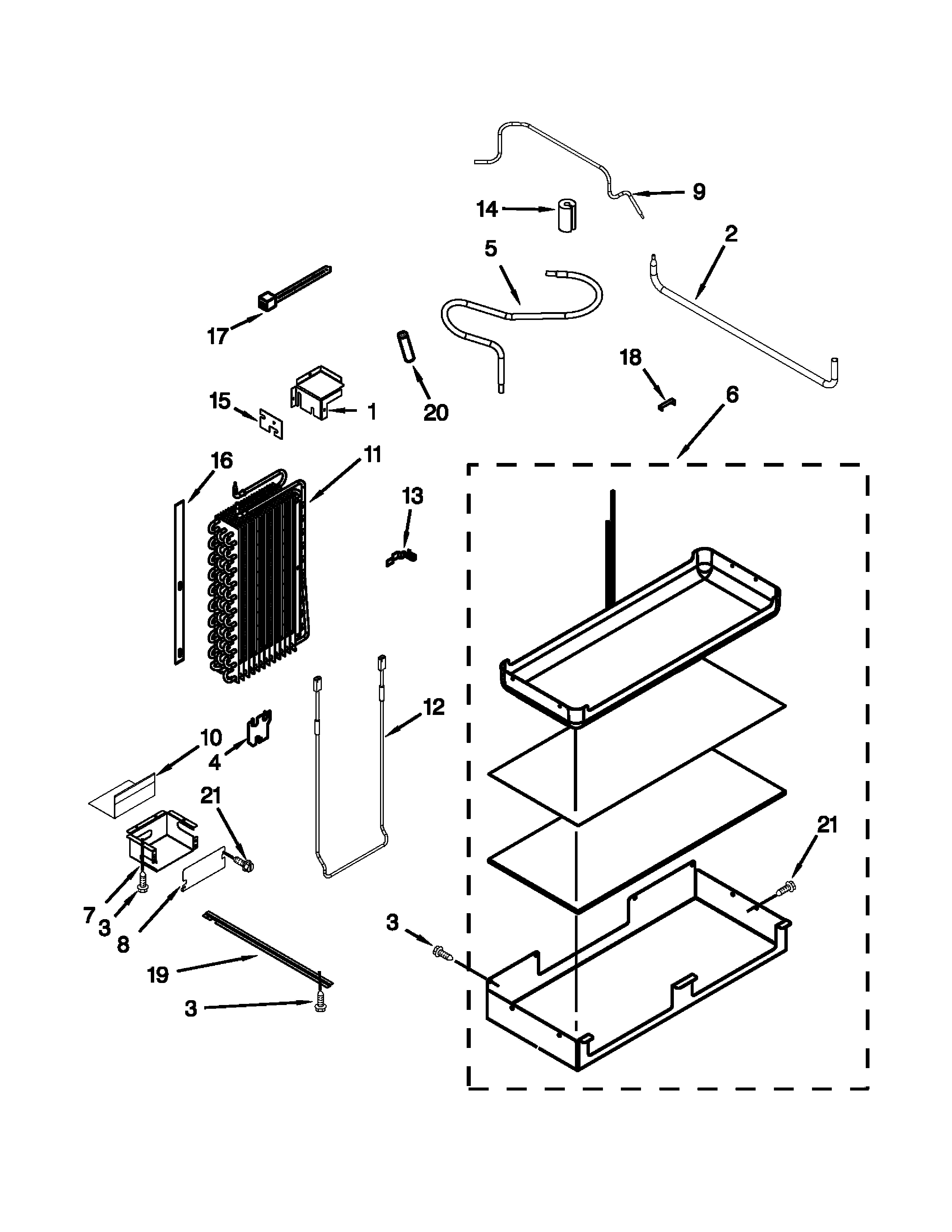 Jenn-Air JS48PPDUDB20 lower unit and tube parts diagram