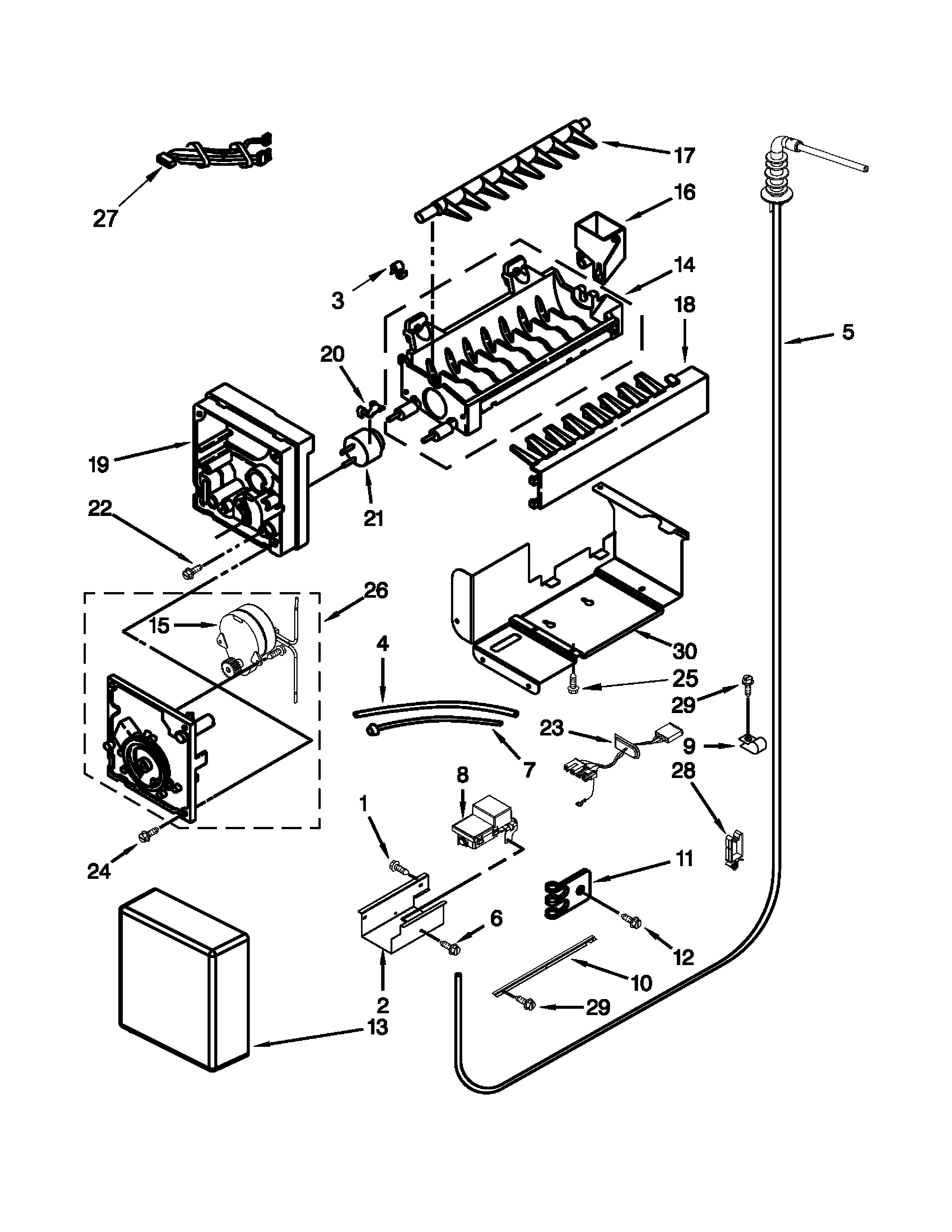 Jenn-Air JS48PPDUDB20 icemaker parts diagram