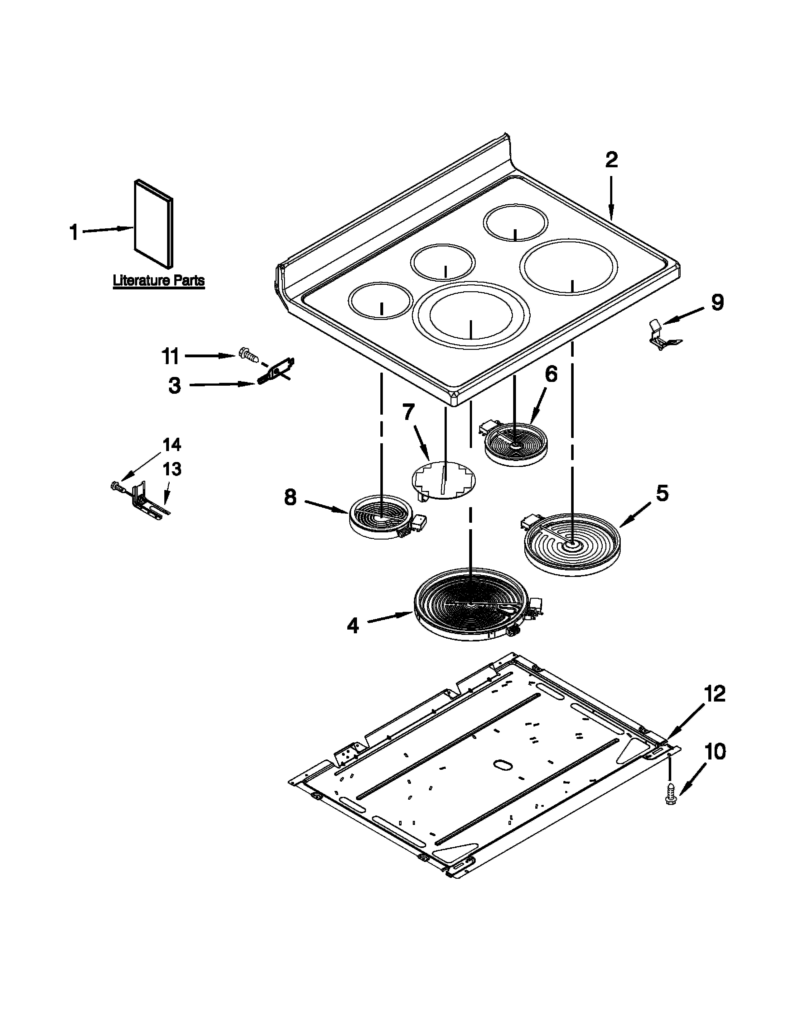 KitchenAid KERS303BWH1 cooktop parts diagram