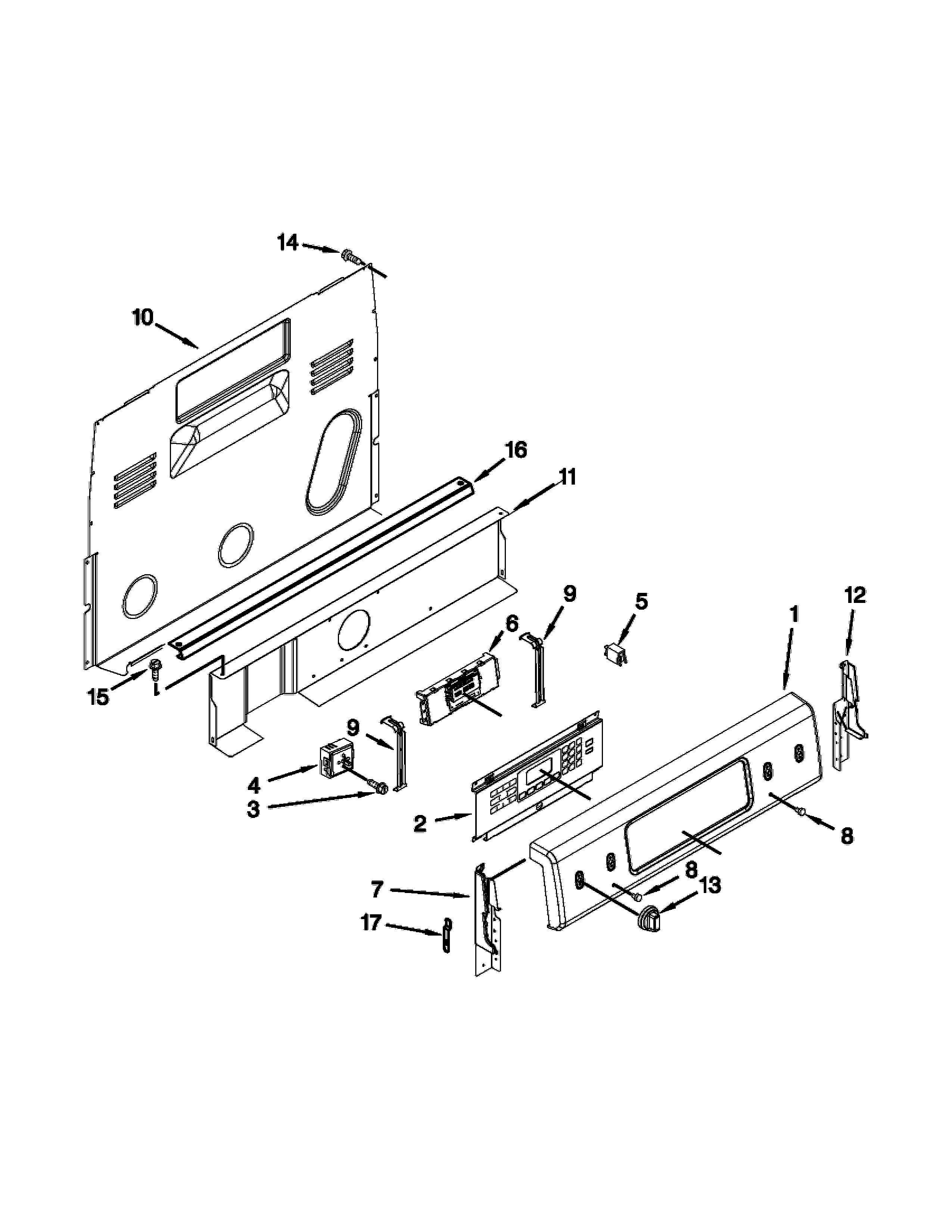 KitchenAid KERS303BWH1 control panel parts diagram
