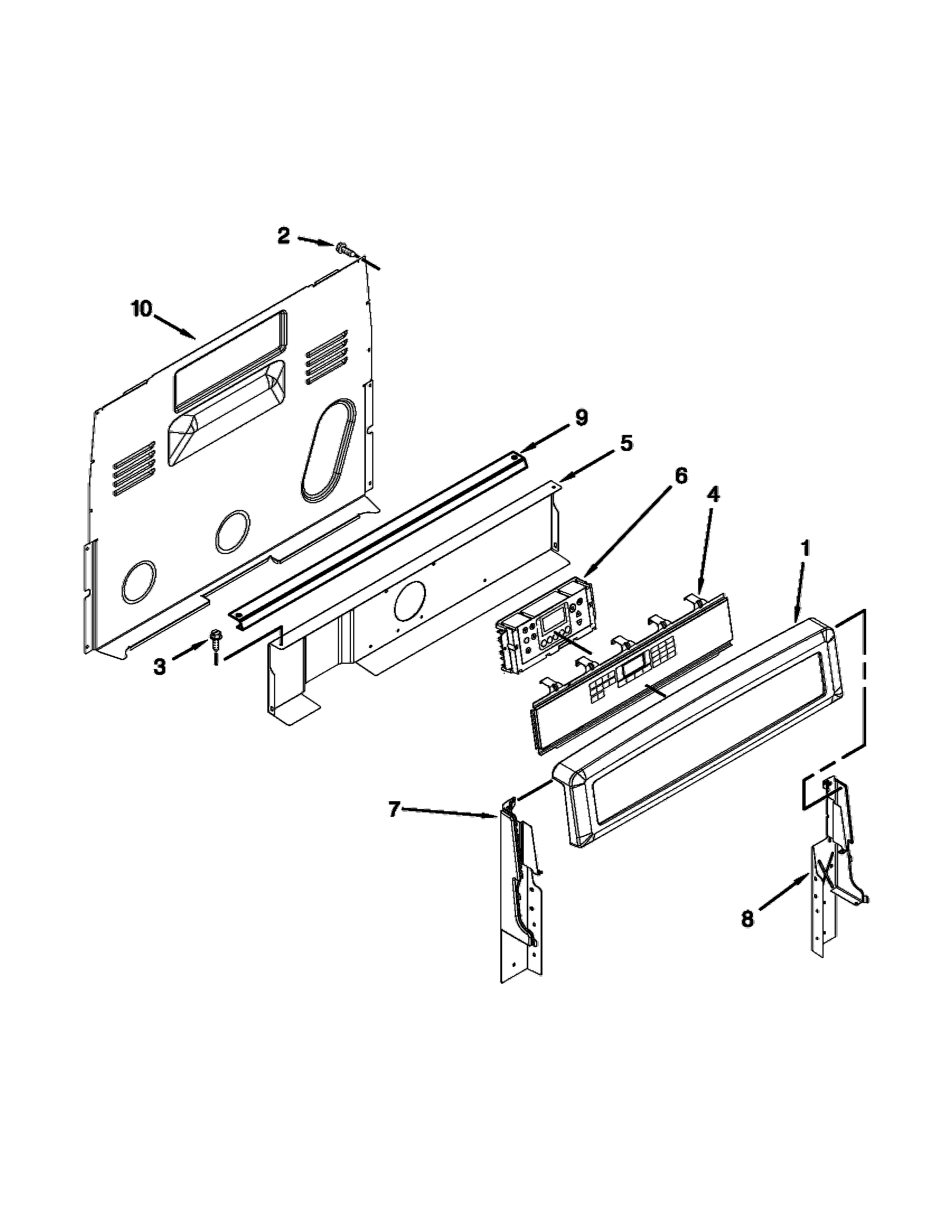 KitchenAid WFI910H0AS1 control panel parts diagram