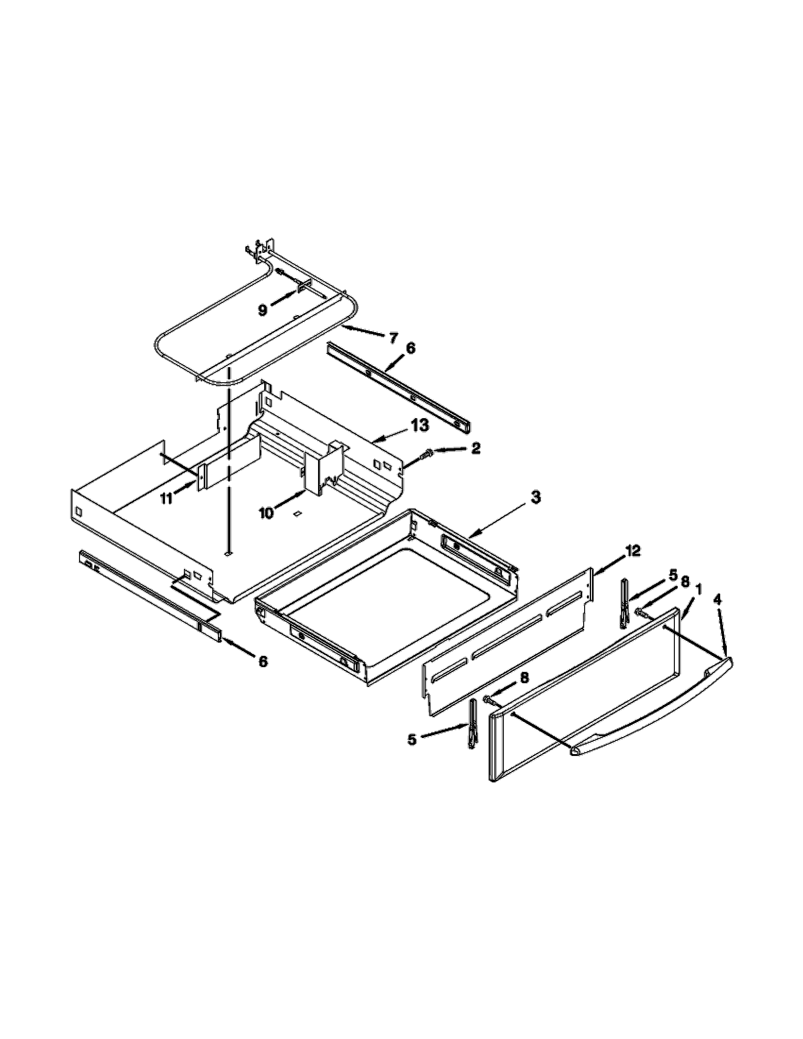 KitchenAid WFI910H0AS1 drawer parts diagram