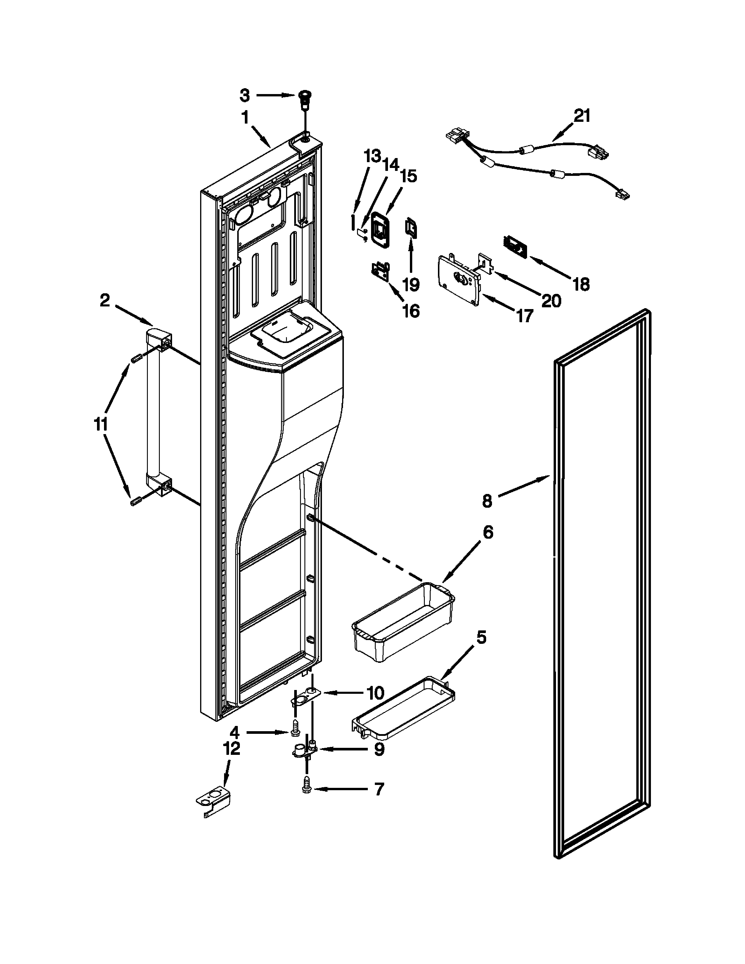 KitchenAid KSC24C8EYP03 freezer door parts diagram