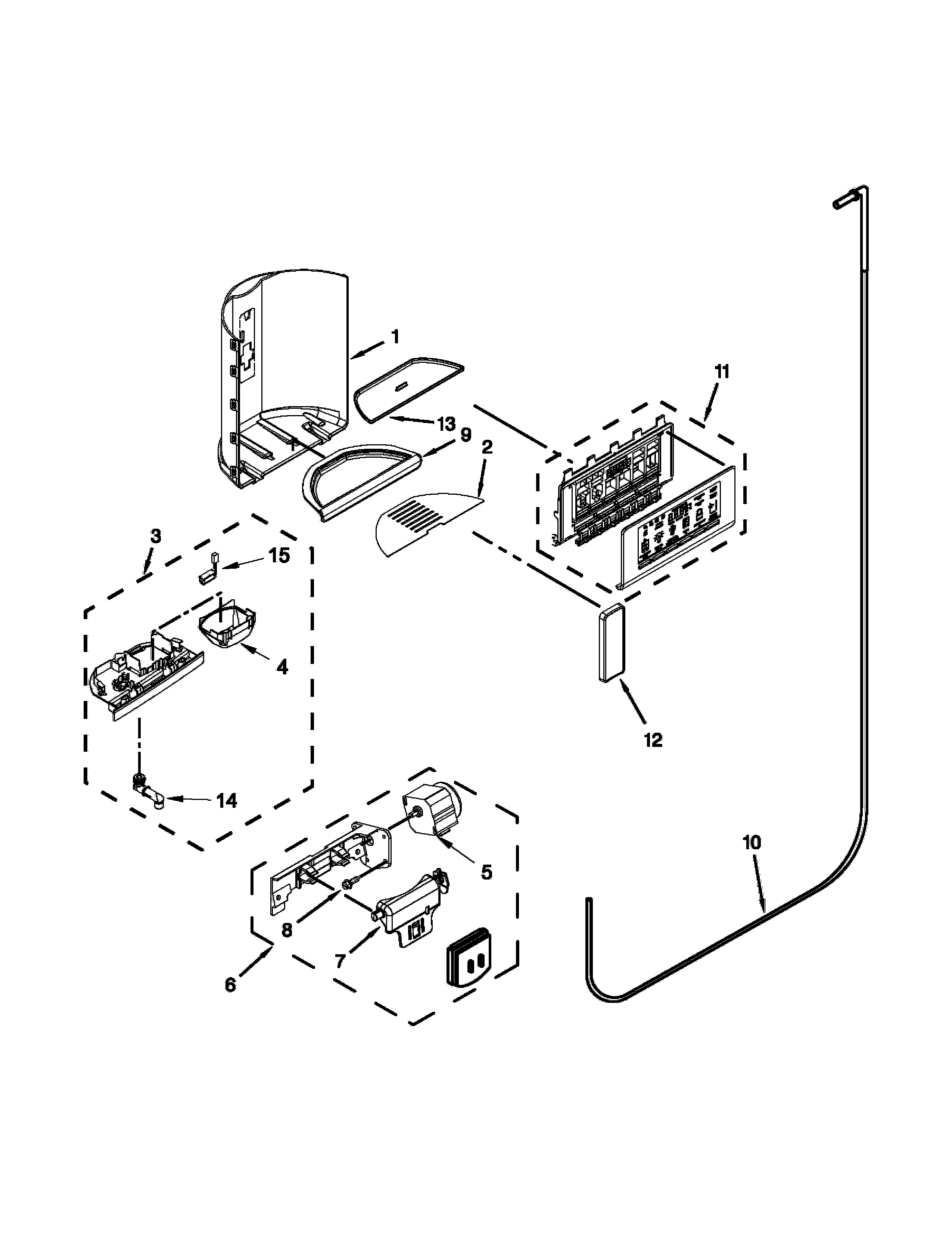 KitchenAid KSC24C8EYP03 dispenser parts diagram