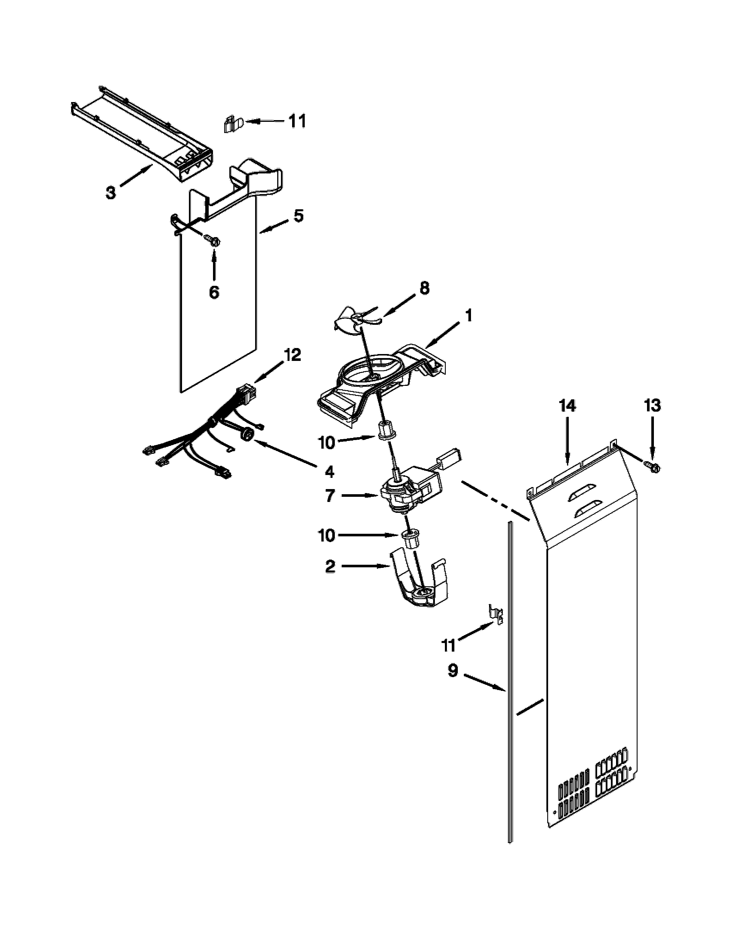 KitchenAid KSC24C8EYP03 air flow parts diagram