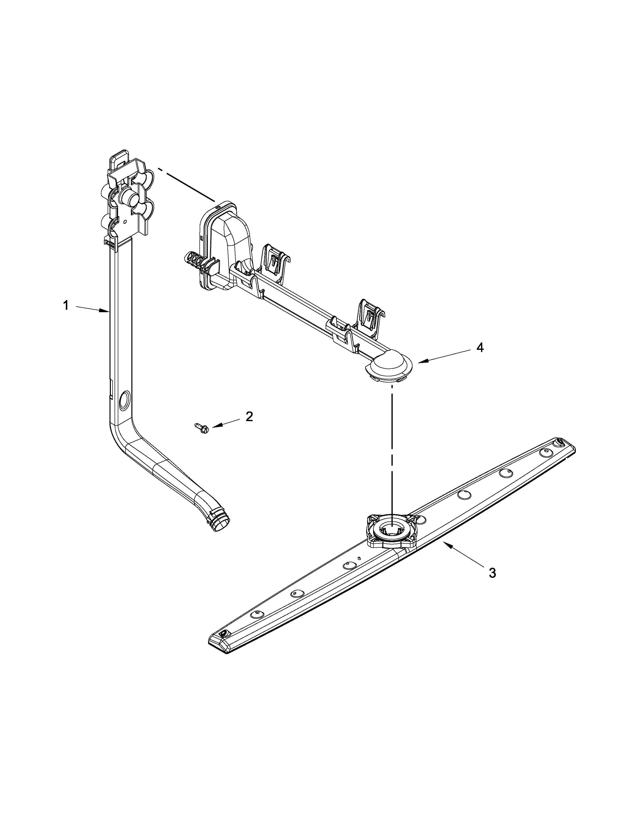 Whirlpool WDF320PADD0 upper wash and rinse parts diagram