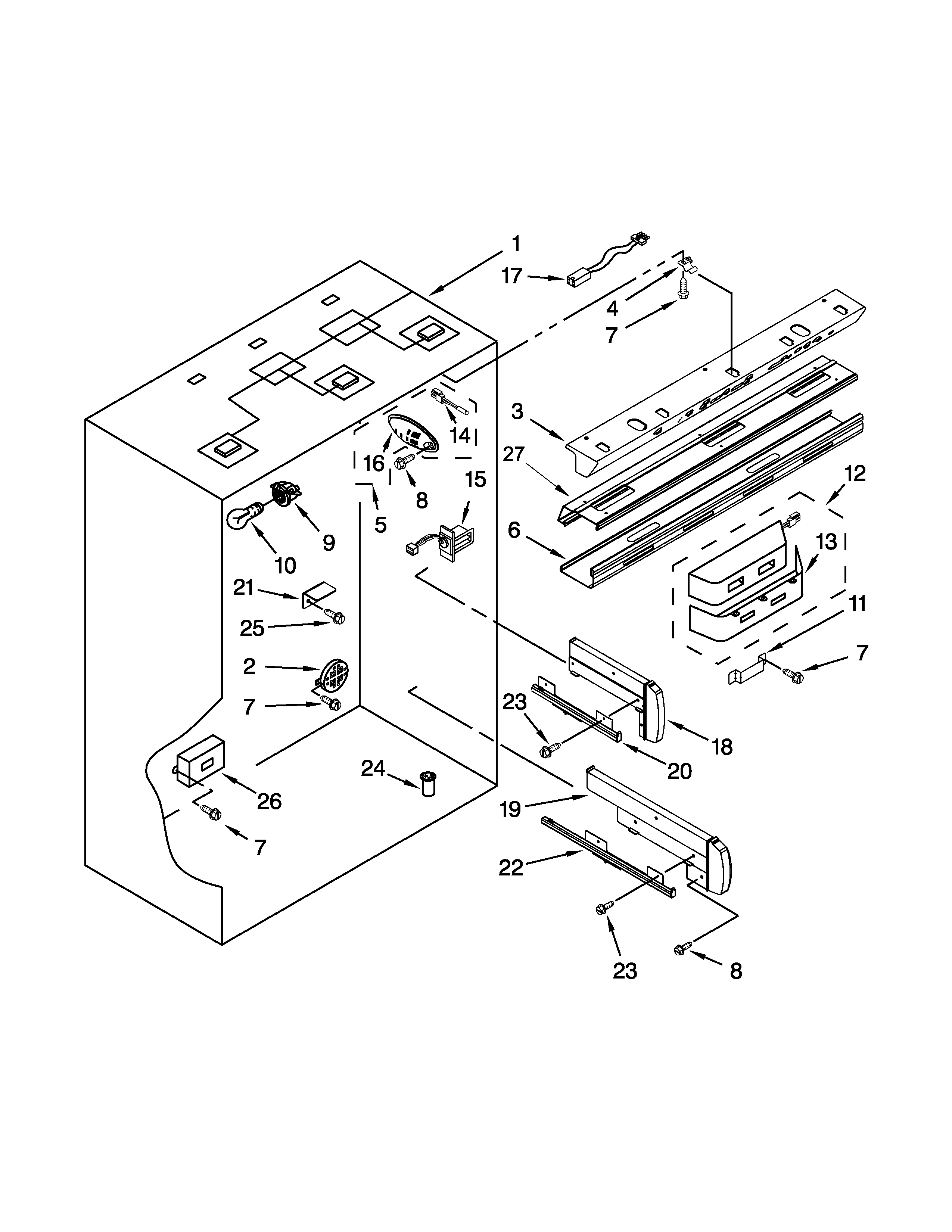 Jenn-Air JB36NXFXRW05 refrigerator liner parts diagram