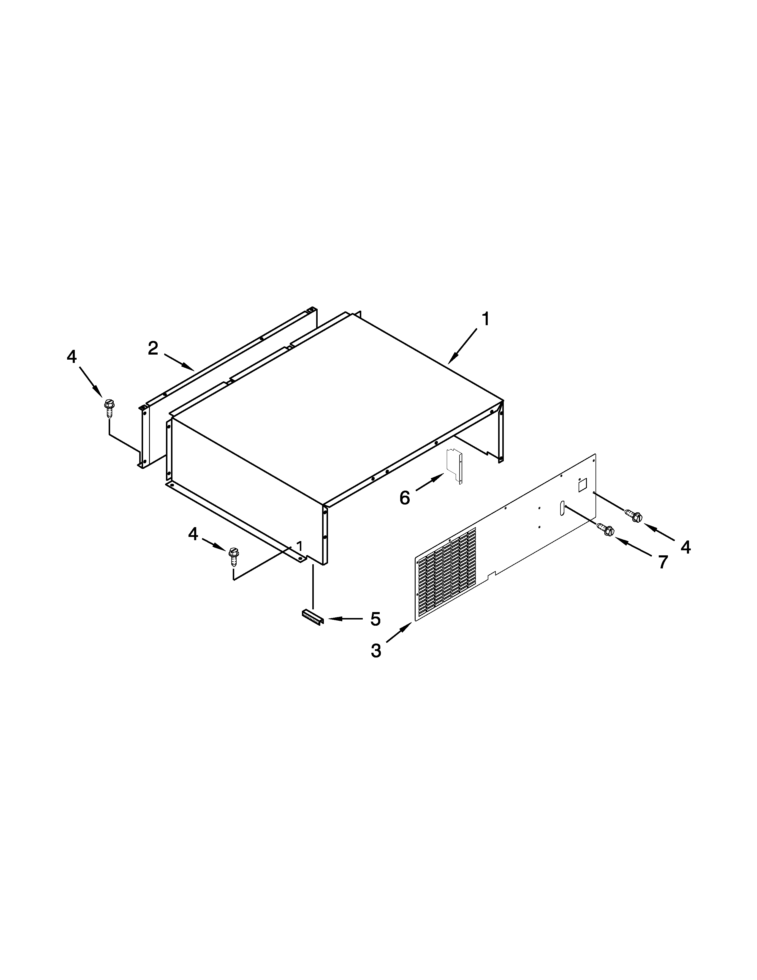 Jenn-Air JB36NXFXRW05 top grille and unit cover parts diagram