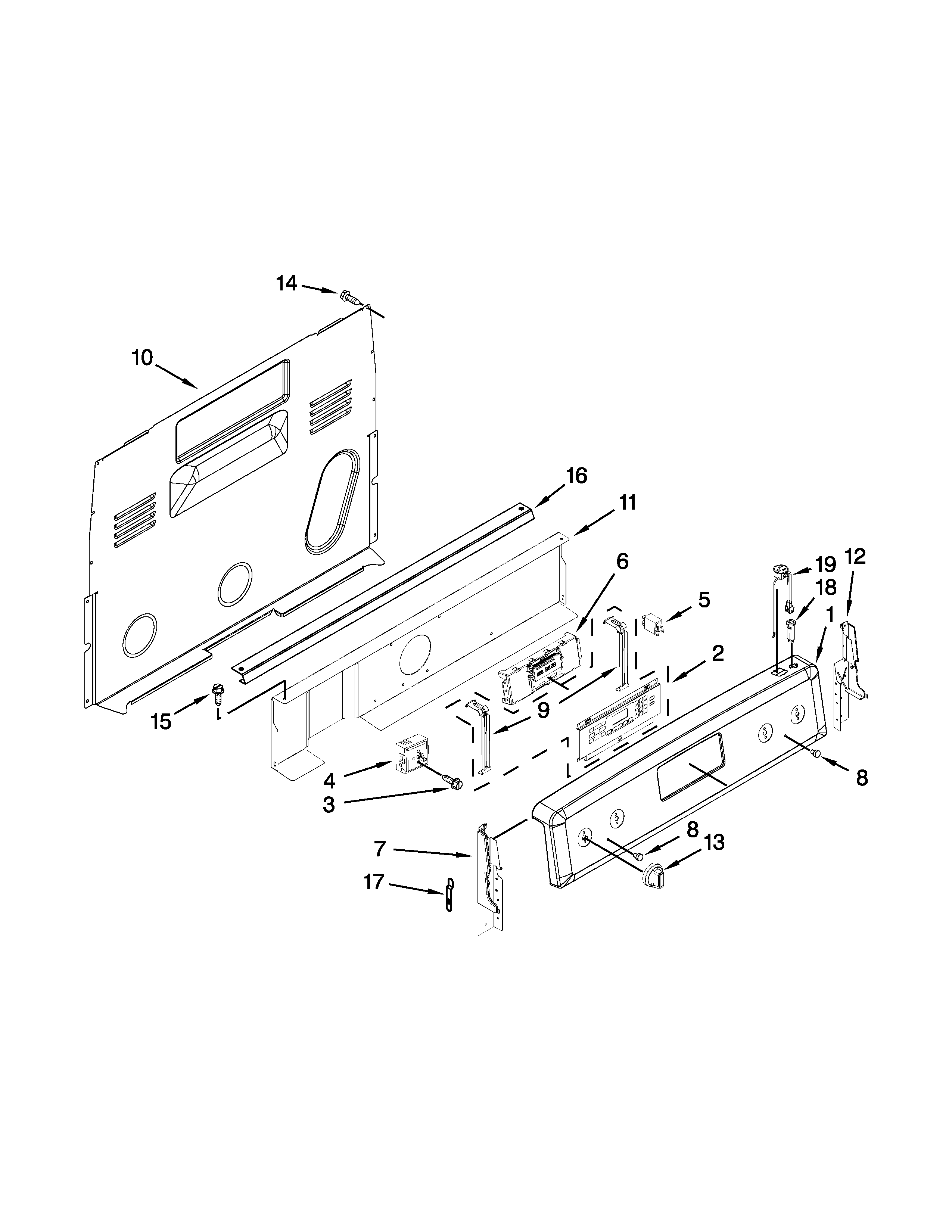 KitchenAid YKERS303BWH1 control panel parts diagram