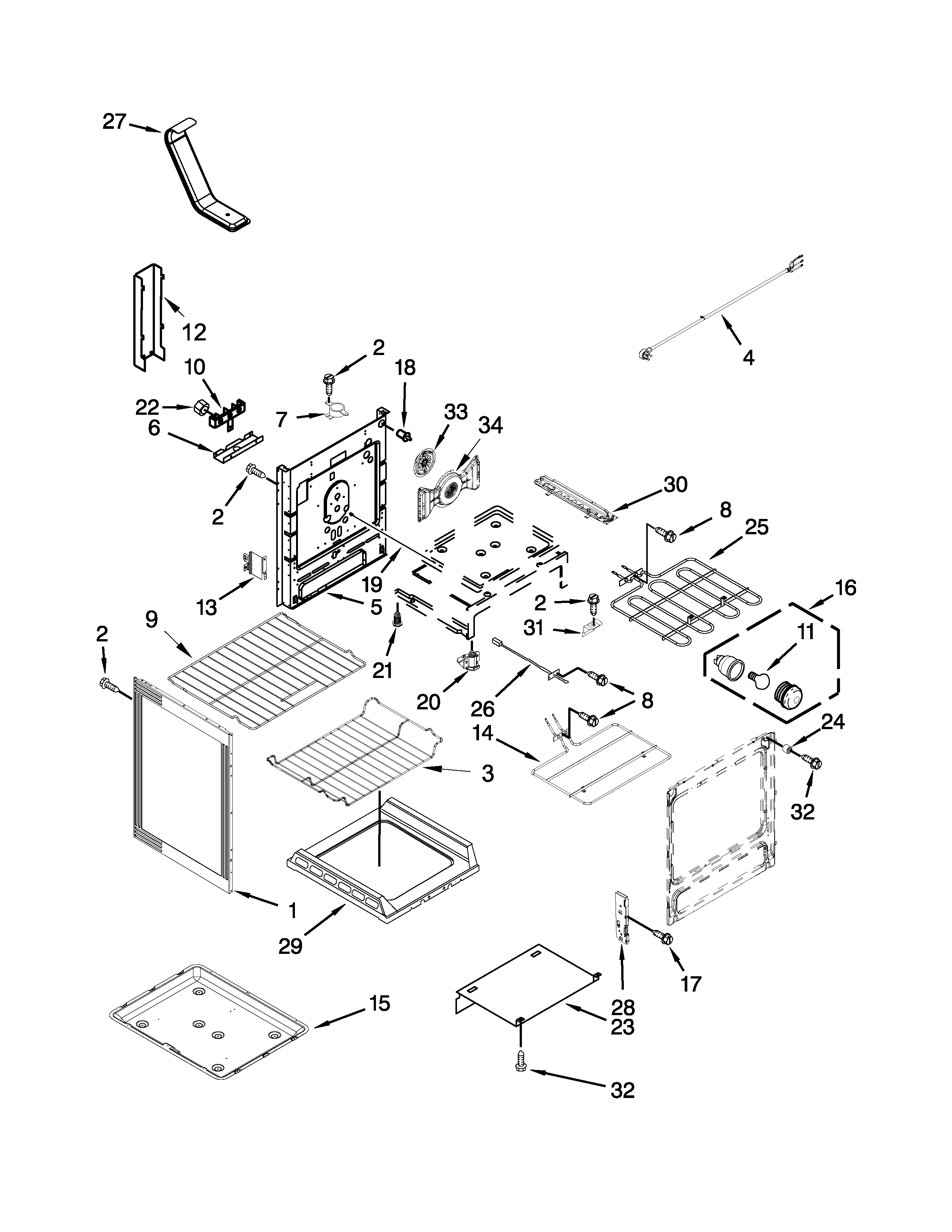 KitchenAid YKERS303BWH1 chassis parts diagram
