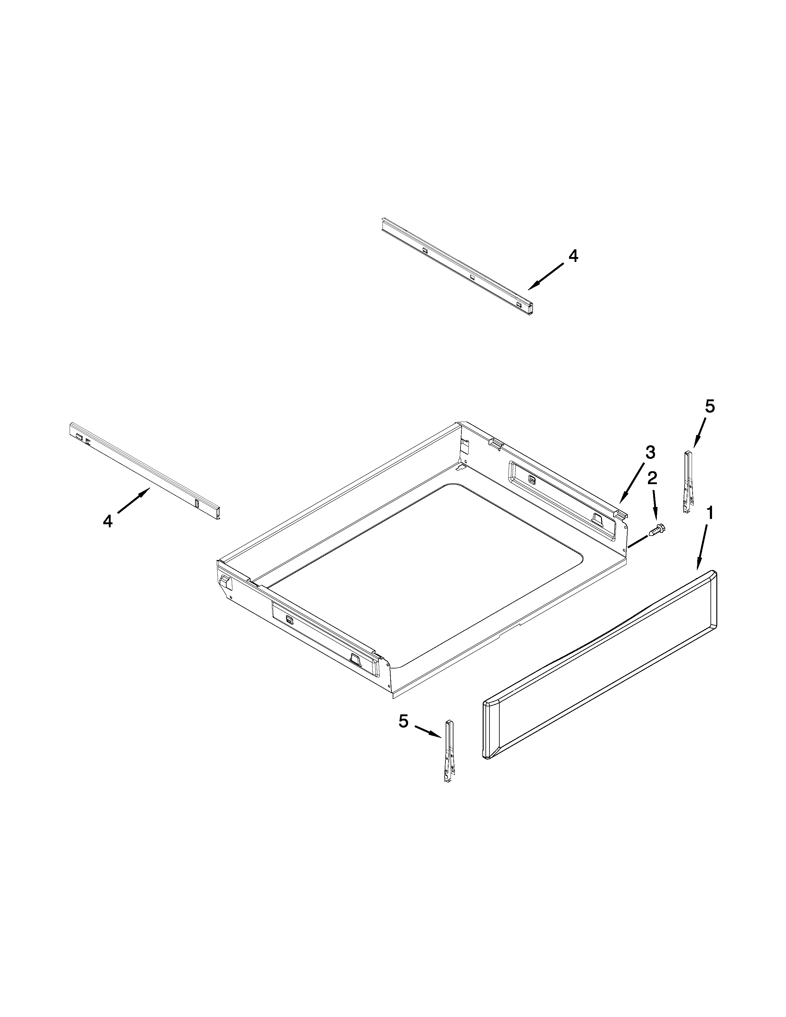KitchenAid YKERS303BWH1 drawer parts diagram