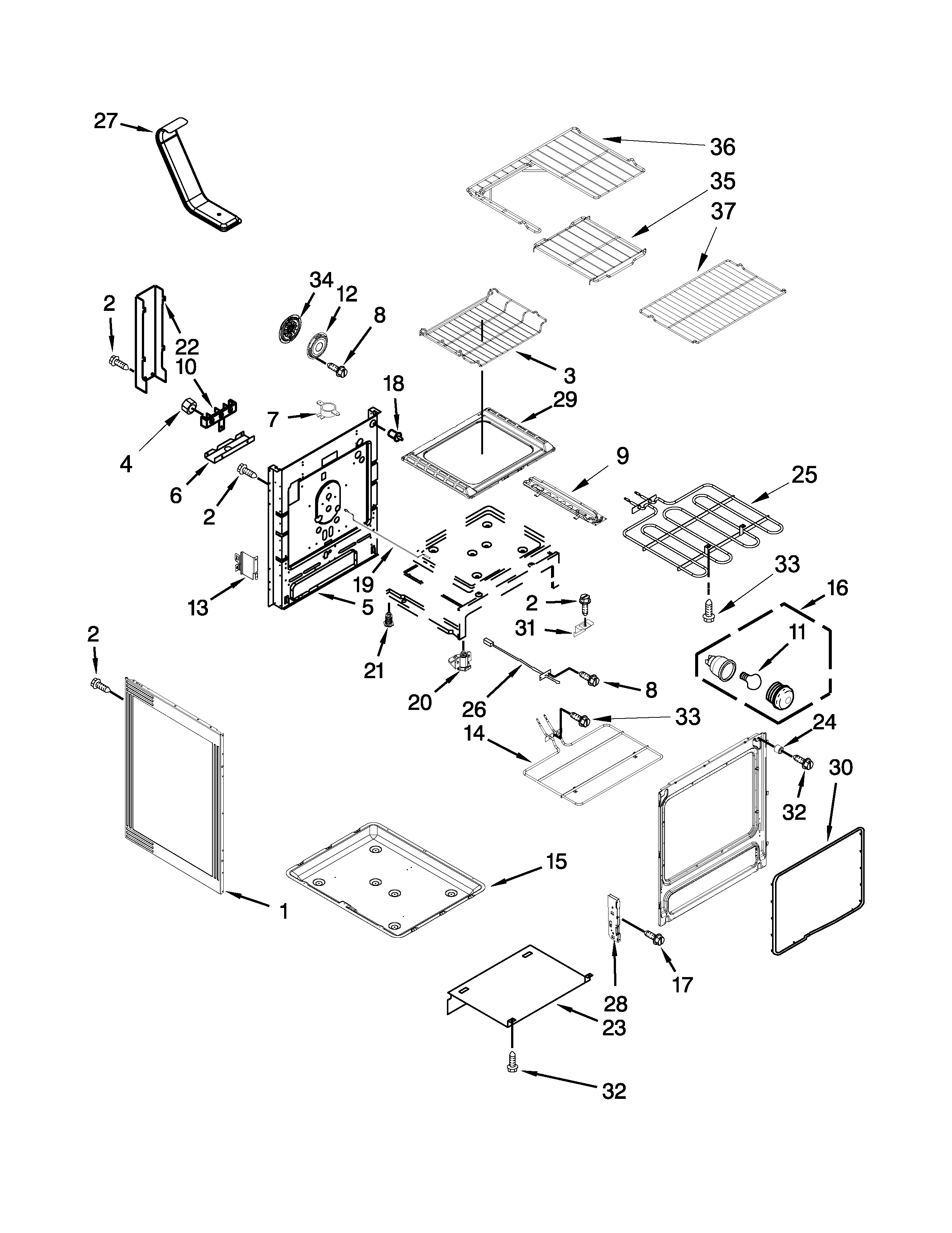 Whirlpool YWFI910H0AS1 chassis parts diagram