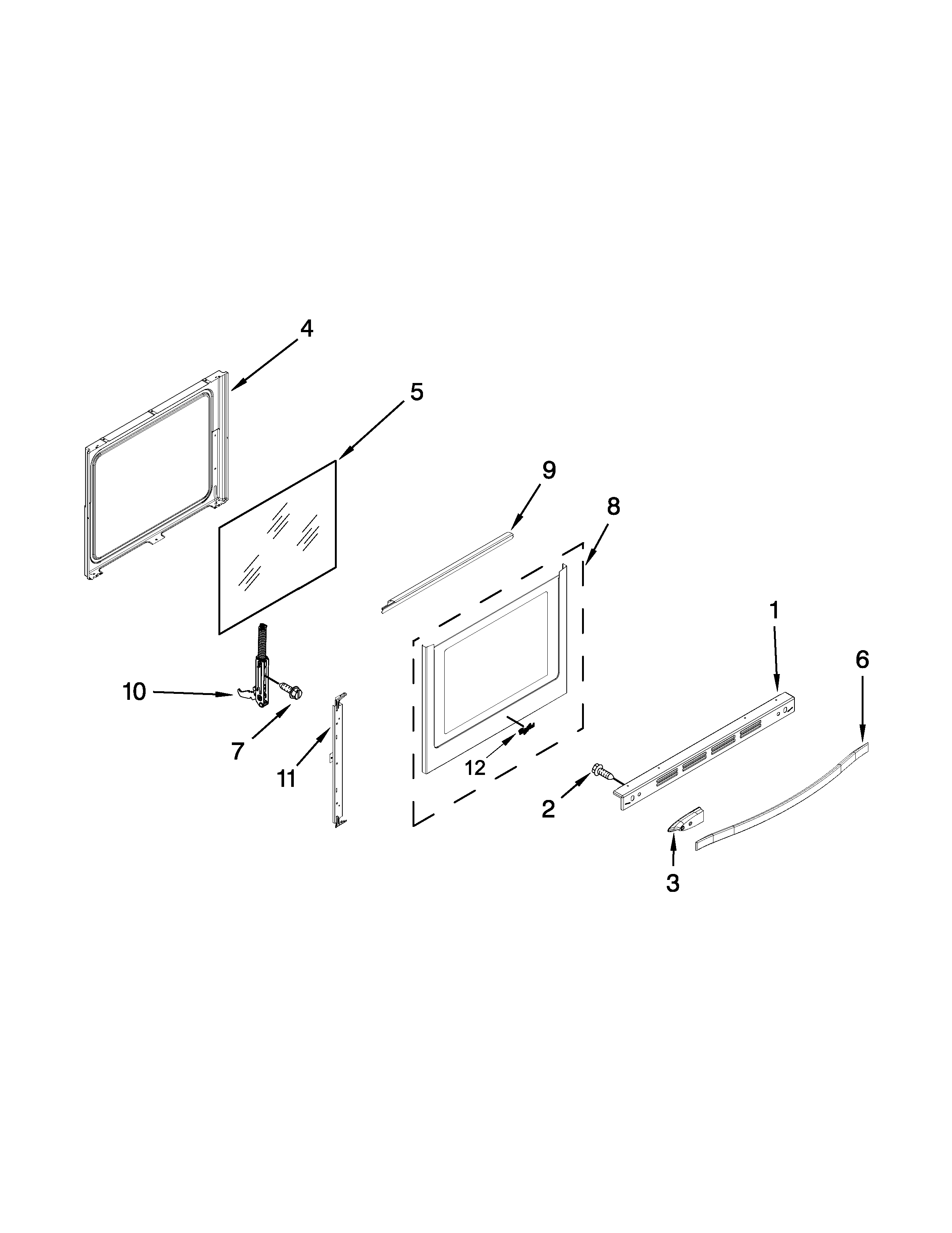 Whirlpool YWFI910H0AS1 door parts diagram