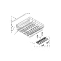 Whirlpool WDF540PADT0 upper rack and track parts diagram