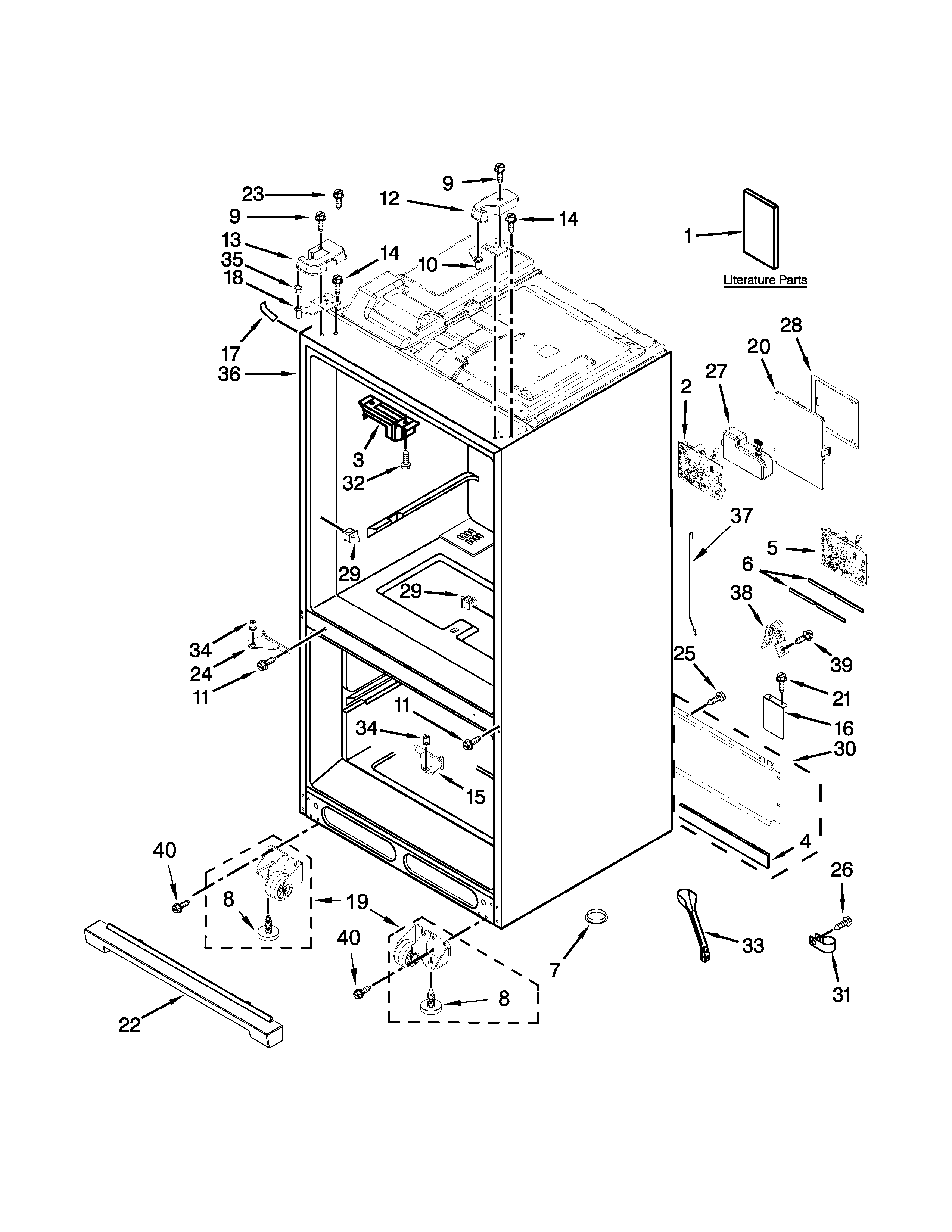 Maytag MFT2976AEB03 cabinet parts diagram