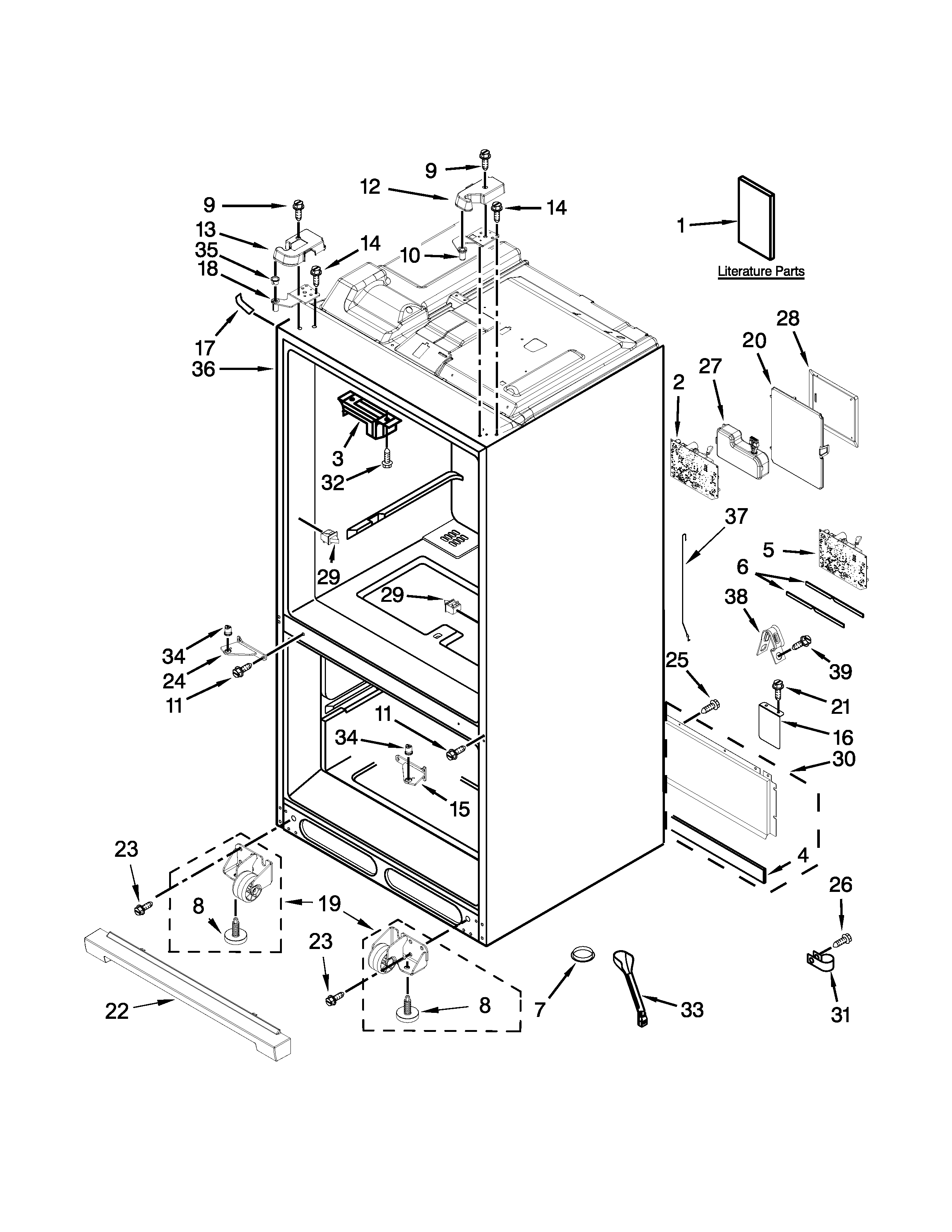 Maytag MFT2776DEE00 cabinet parts diagram