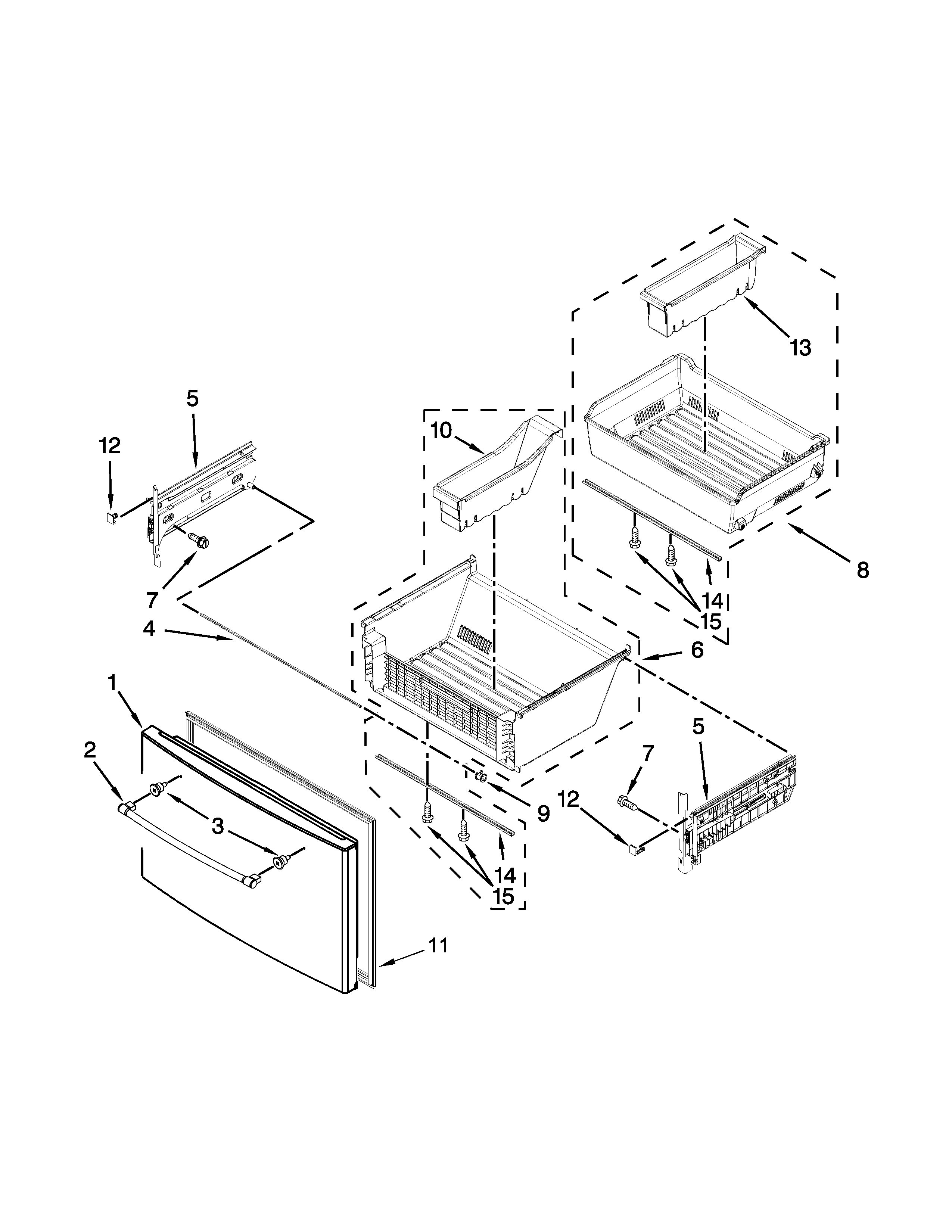 Maytag MFT2776DEE00 freezer door parts diagram