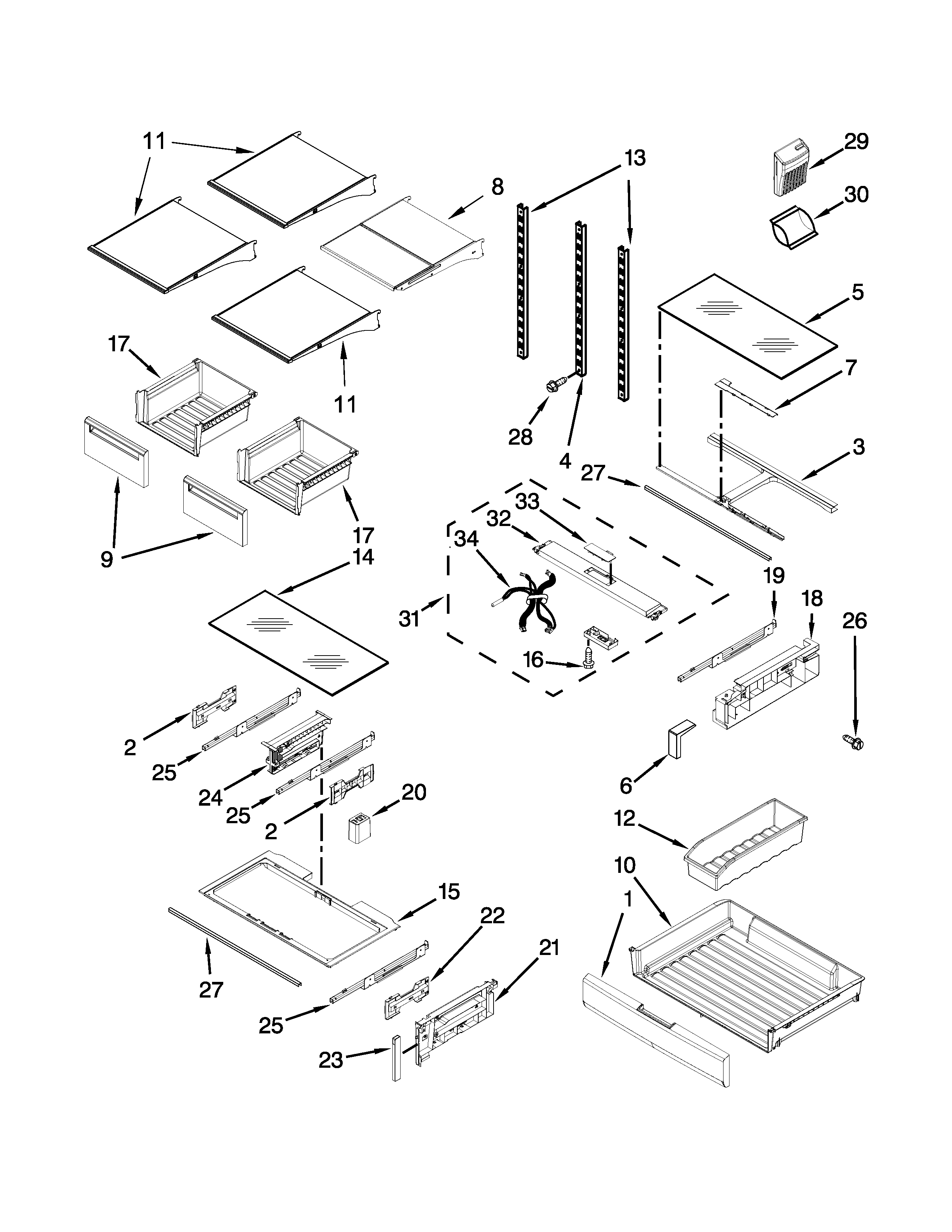 Maytag MFT2776DEE00 shelf parts diagram