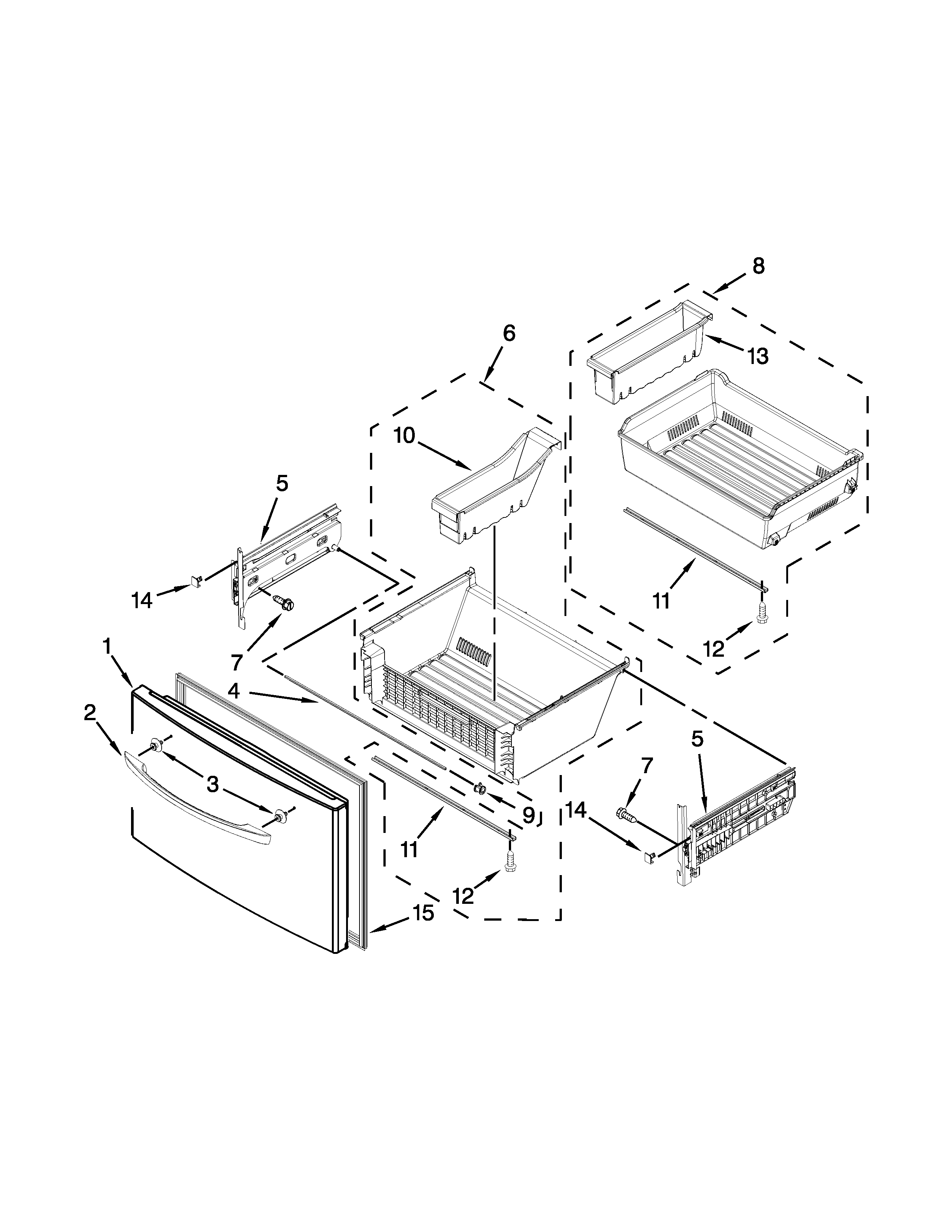 Whirlpool WRF989SDAM03 freezer door parts diagram