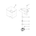 Whirlpool WRF736SDAB12 motor and ice container parts diagram