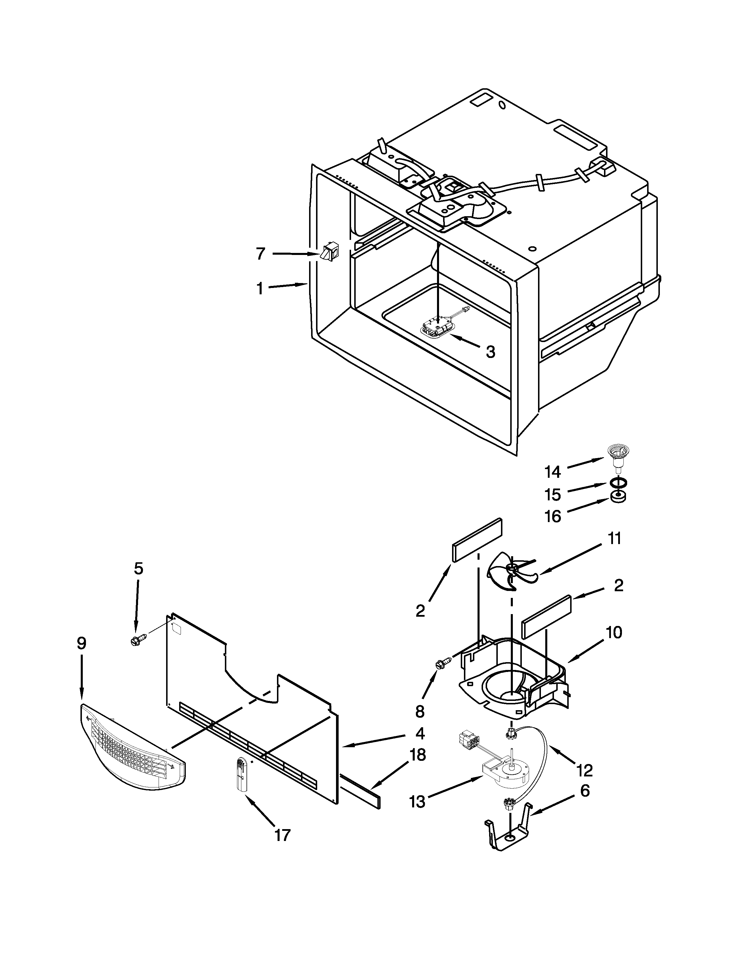 Maytag MFT2574DEH00 freezer liner parts diagram