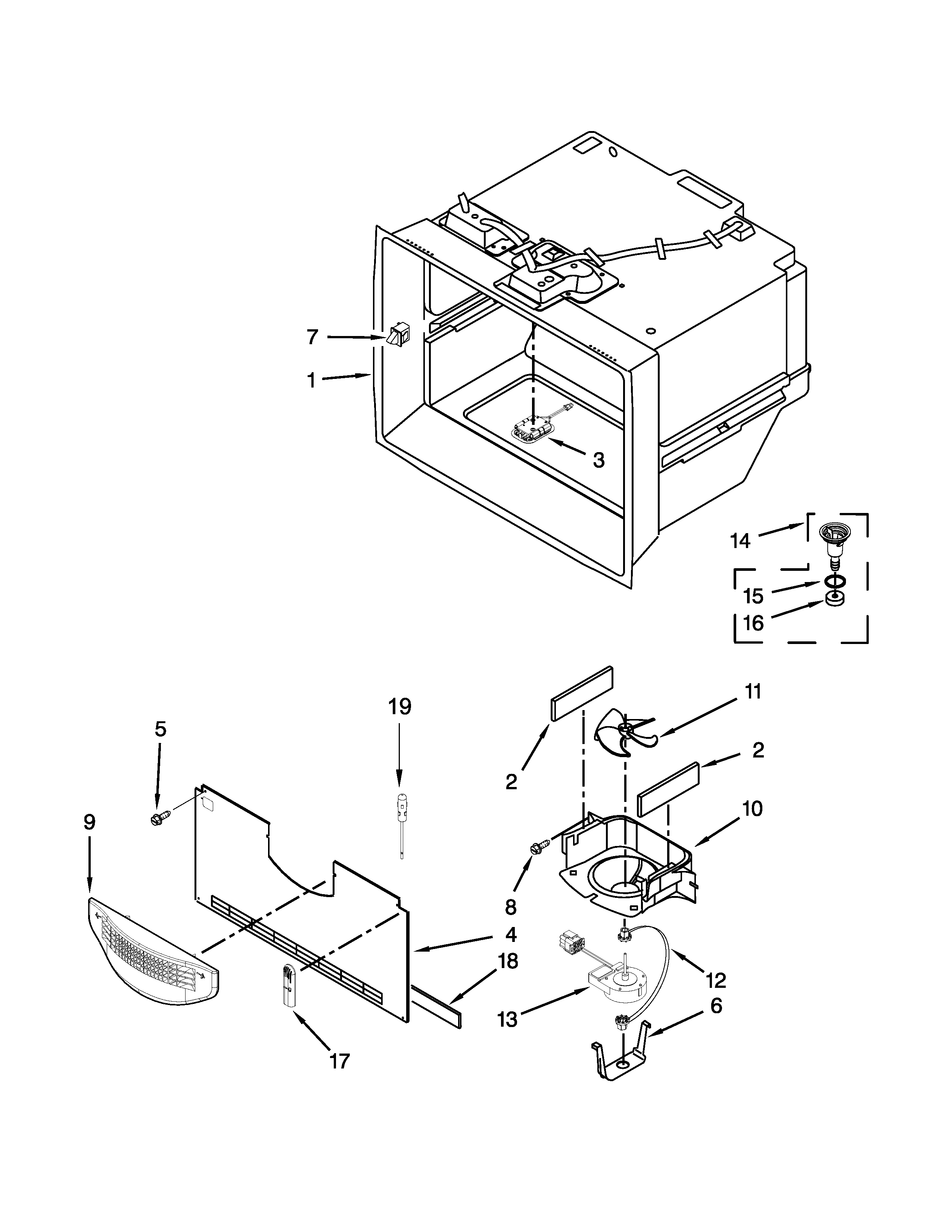 Whirlpool WRF997SDDM00 freezer liner parts diagram