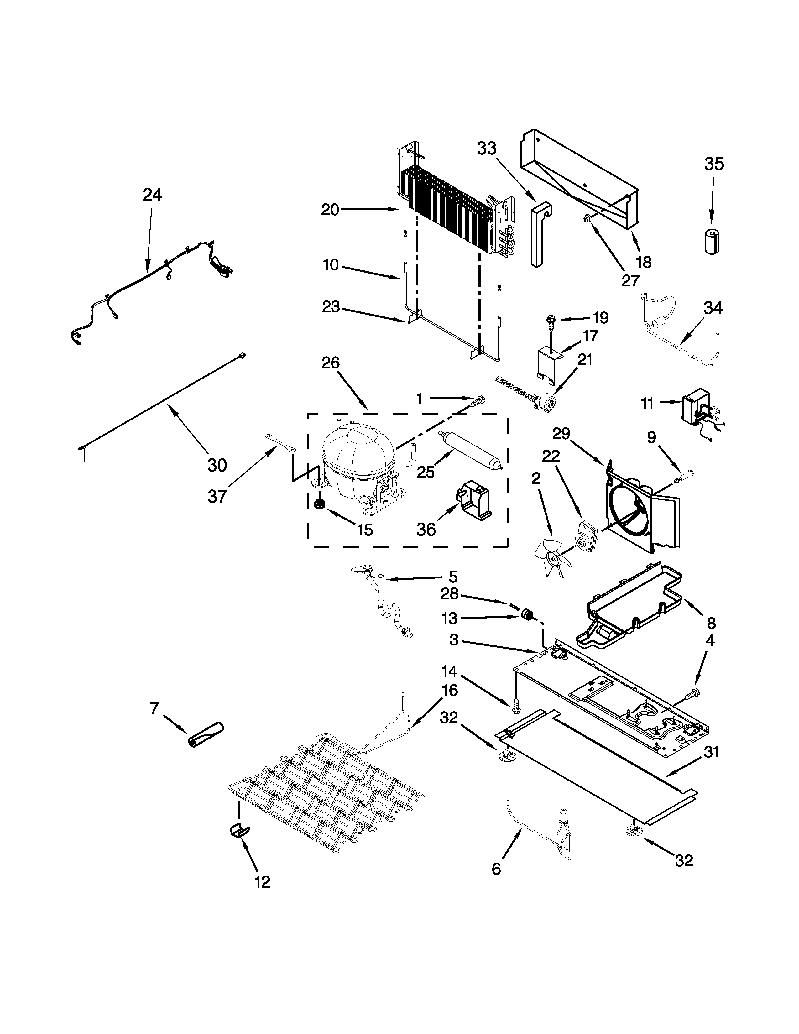 Whirlpool WRF997SDDM00 unit parts diagram