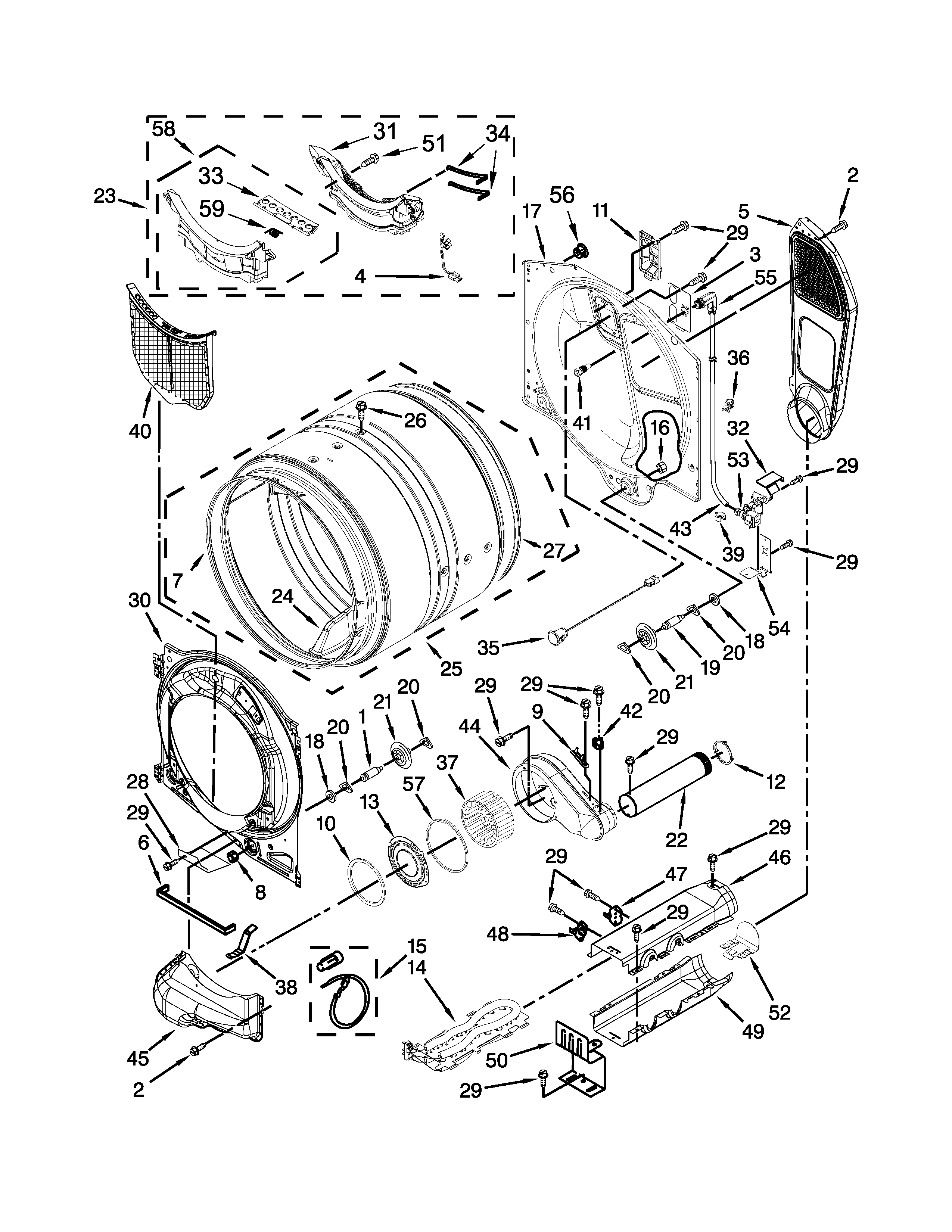 Maytag YMED9000YW0 bulkhead parts diagram