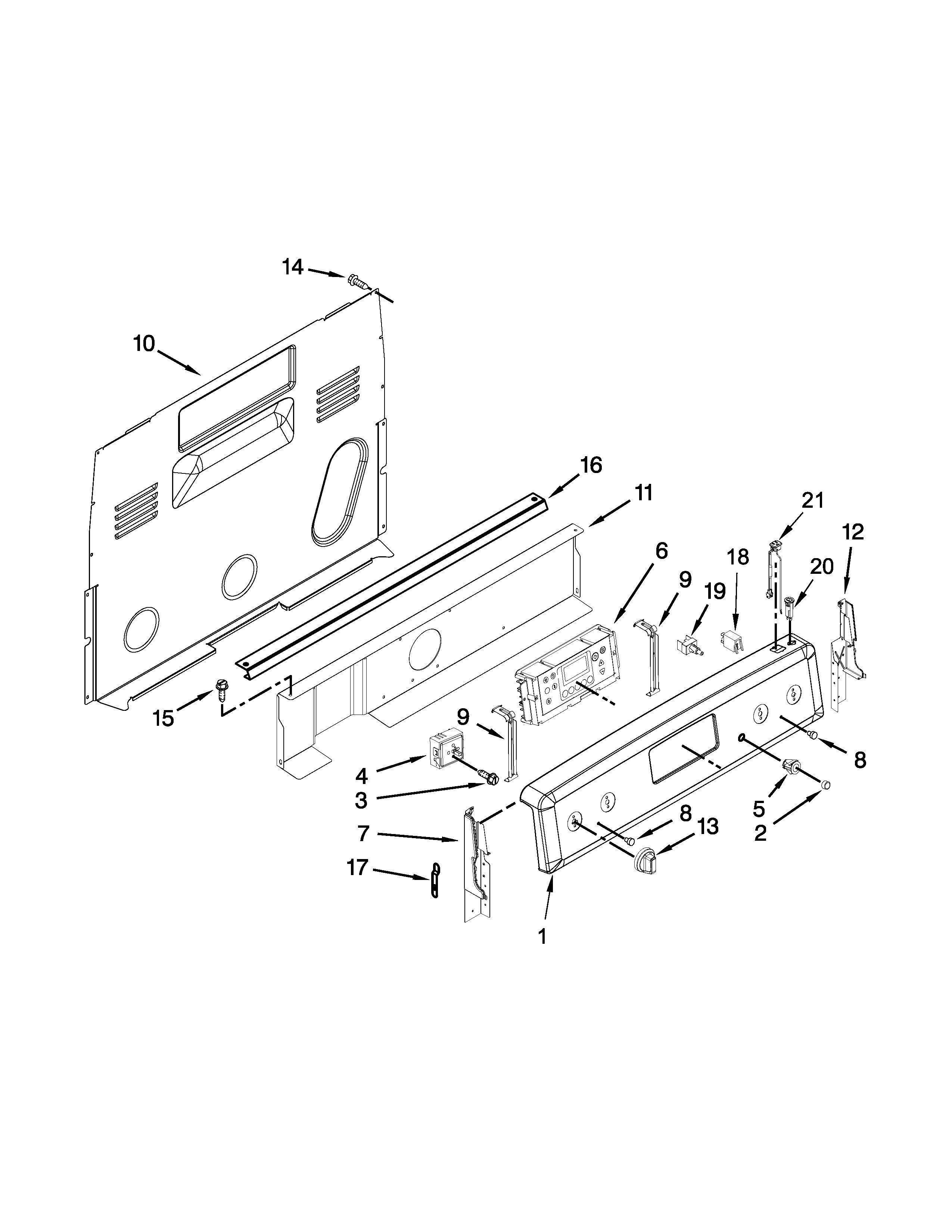 Maytag YMER8700DB1 control panel parts diagram