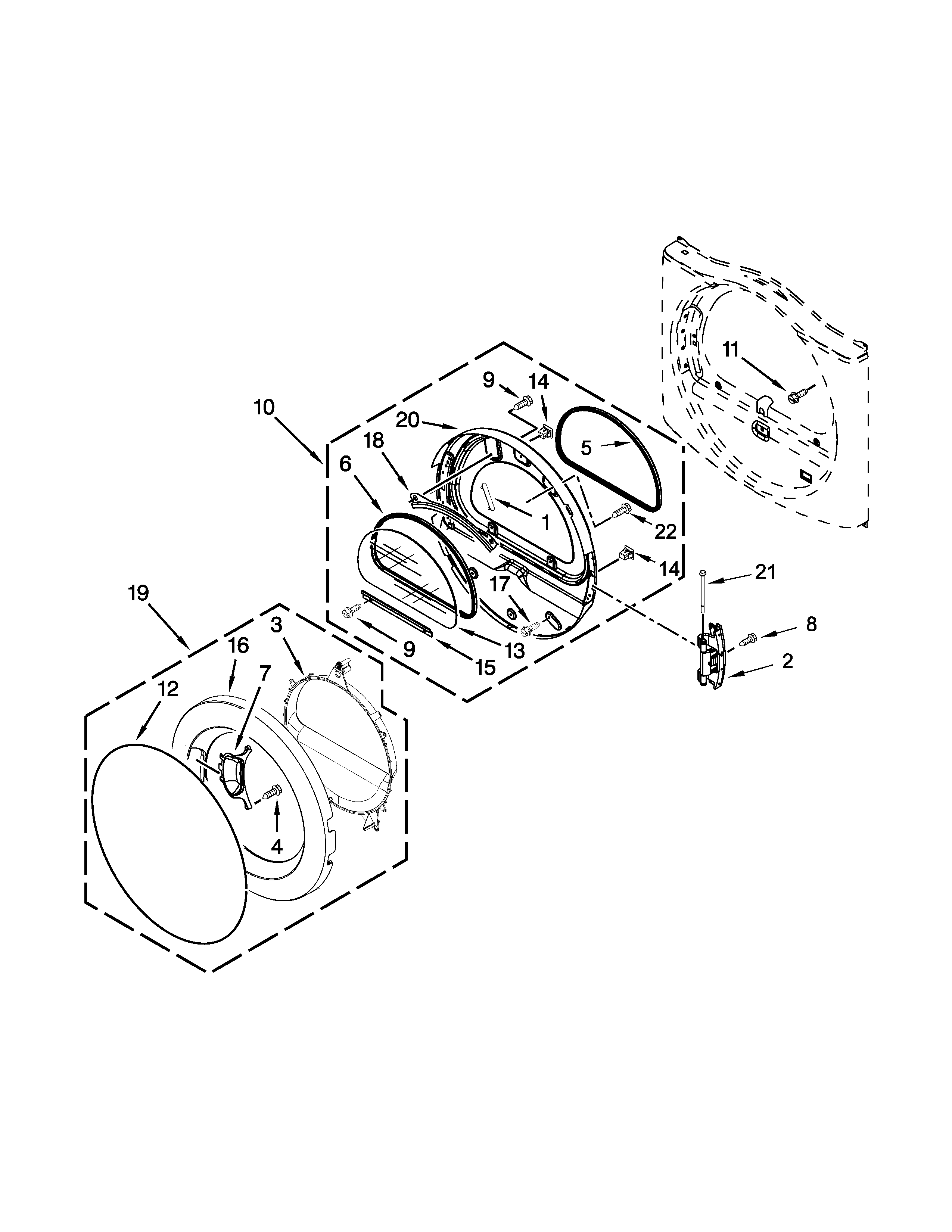 Whirlpool CGD9060AW0 door parts diagram