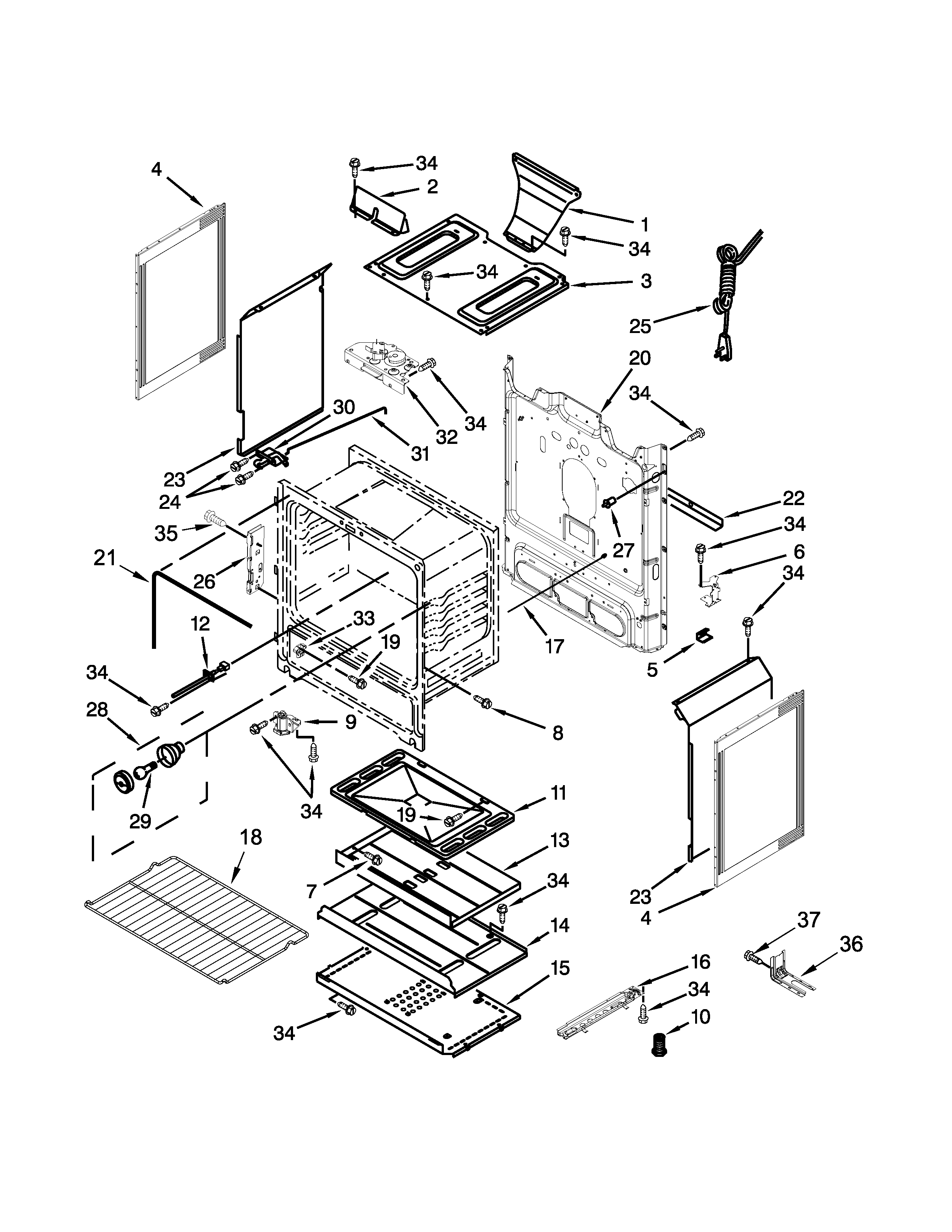 Whirlpool WFG510S0AT1 chassis parts diagram