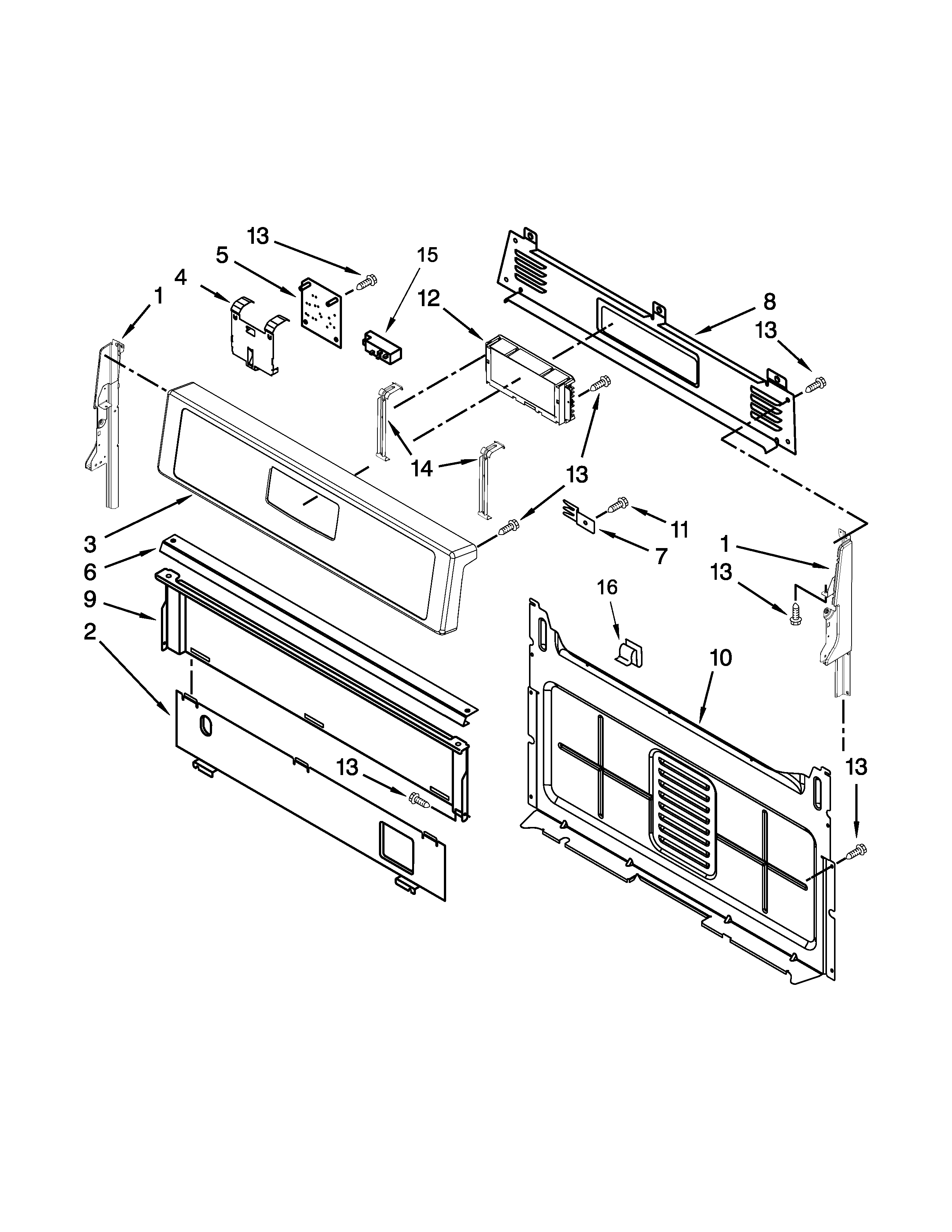 Whirlpool WFG510S0AW2 control panel parts diagram