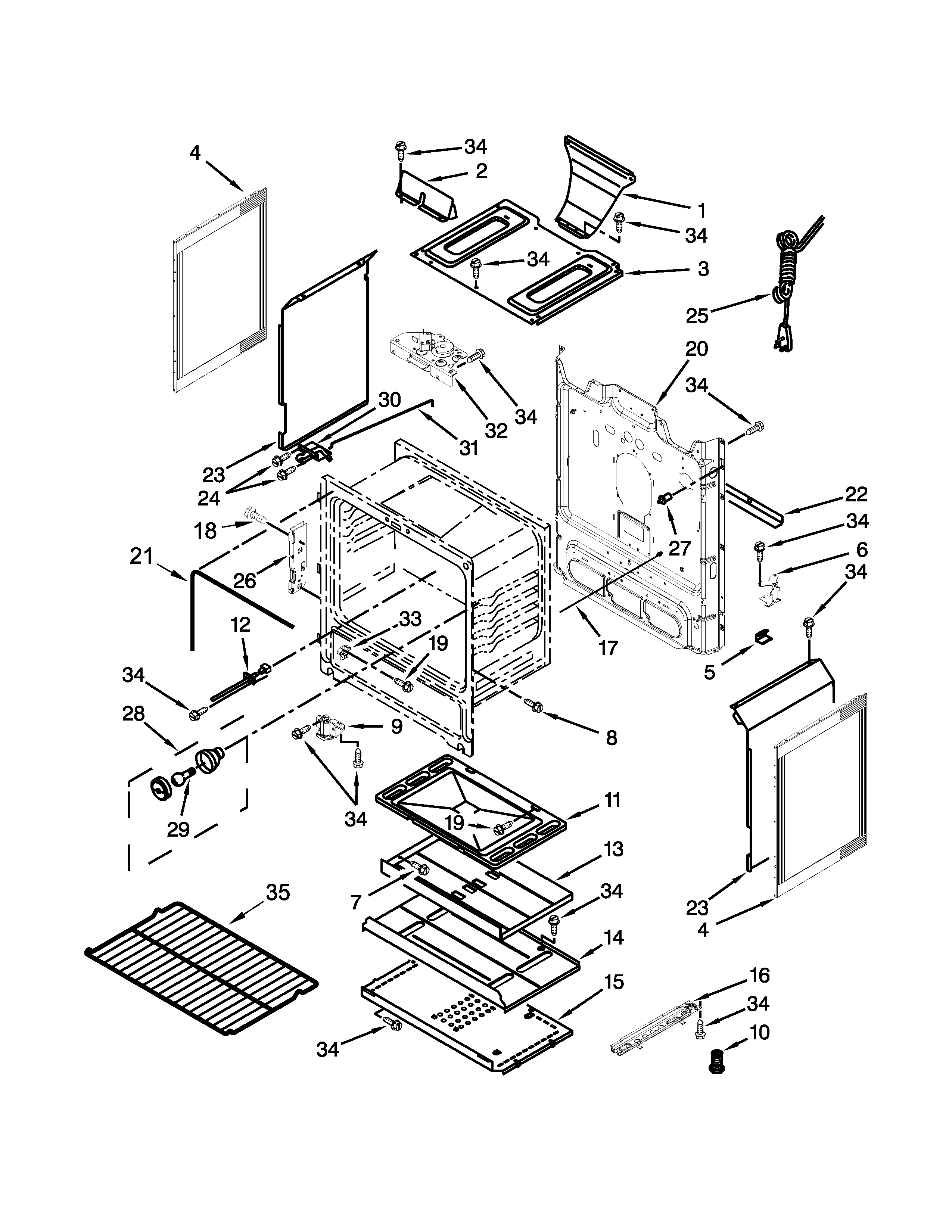 Whirlpool WFG510S0AW2 chassis parts diagram