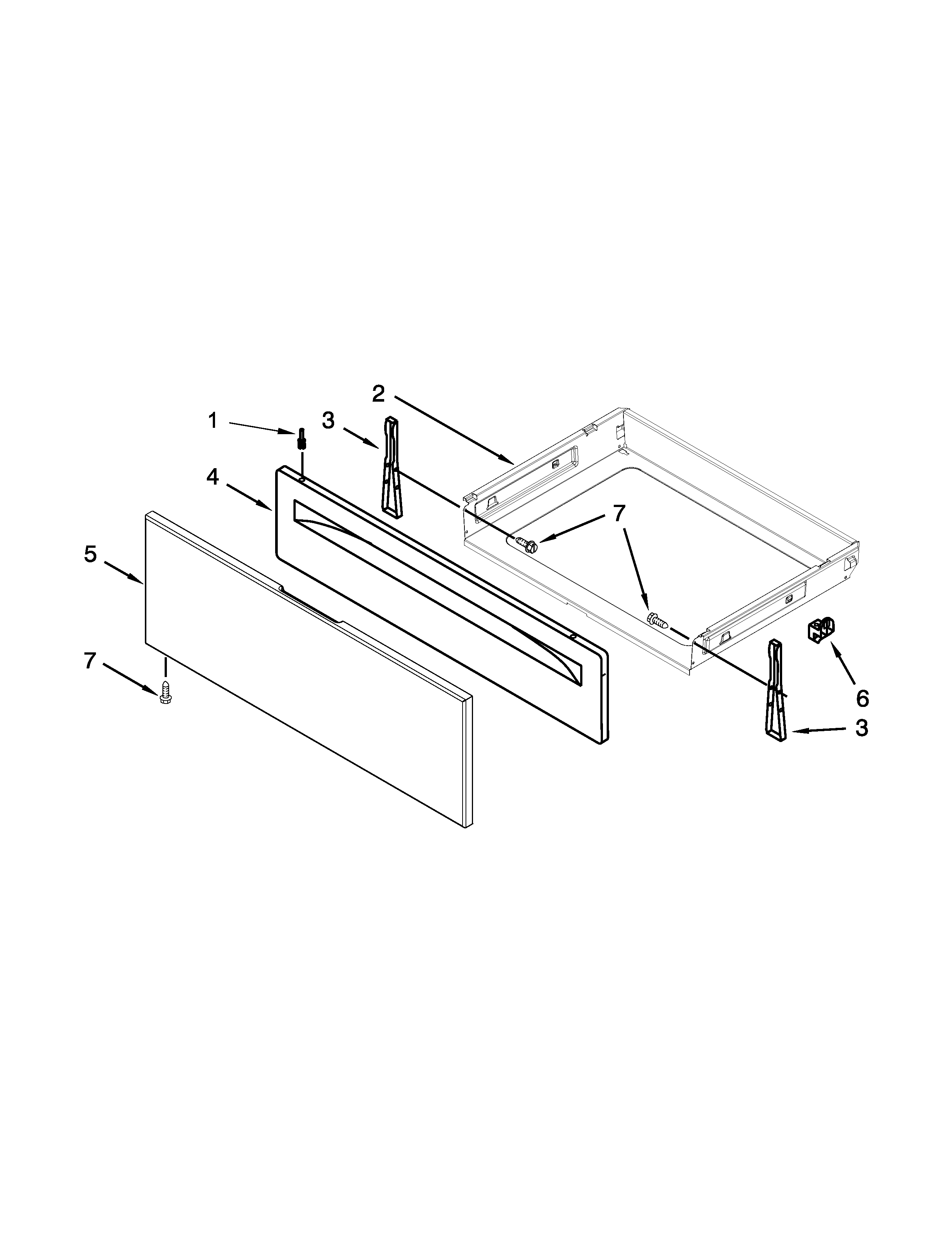Whirlpool WFG510S0AW2 drawer parts diagram