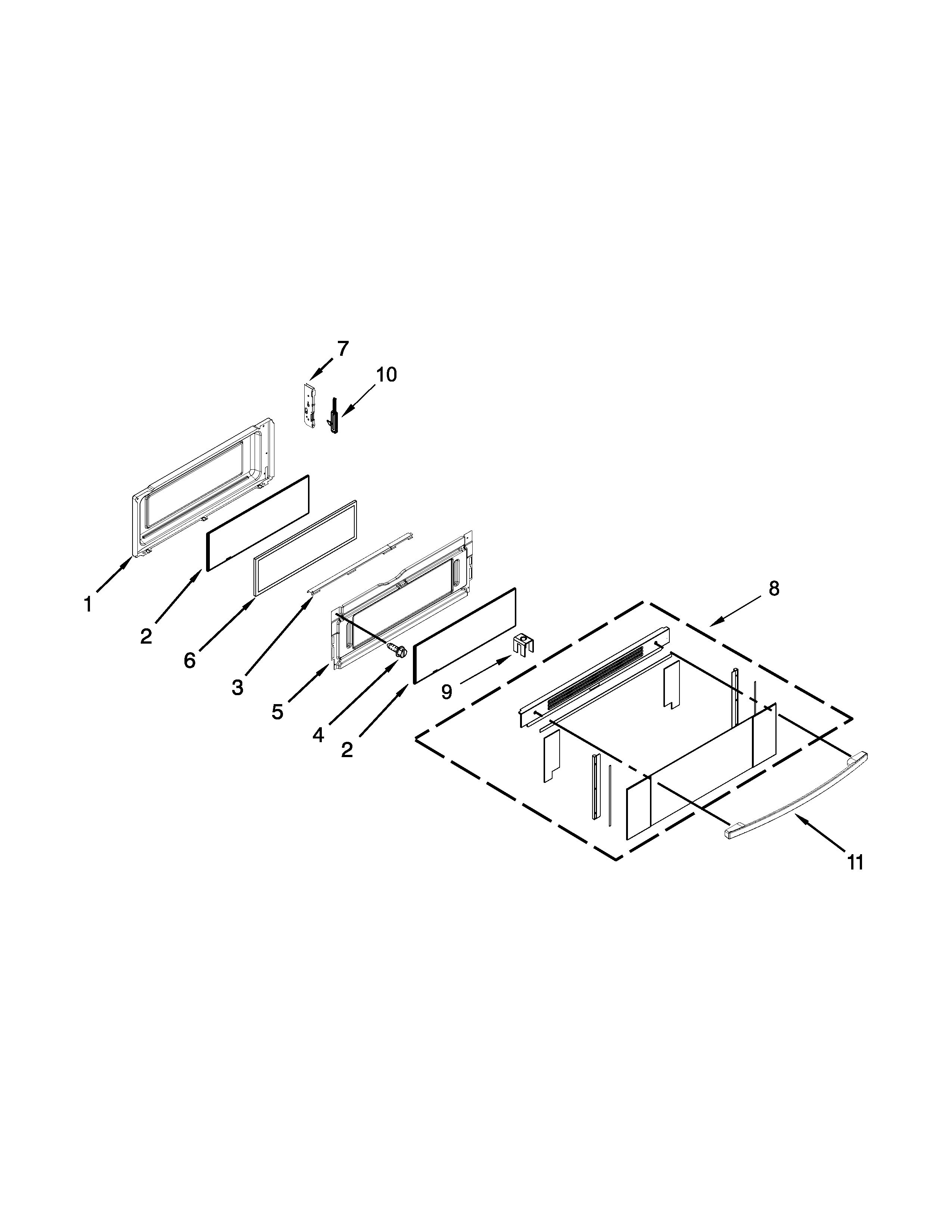 Ikea YIES900DS00 upper door parts diagram