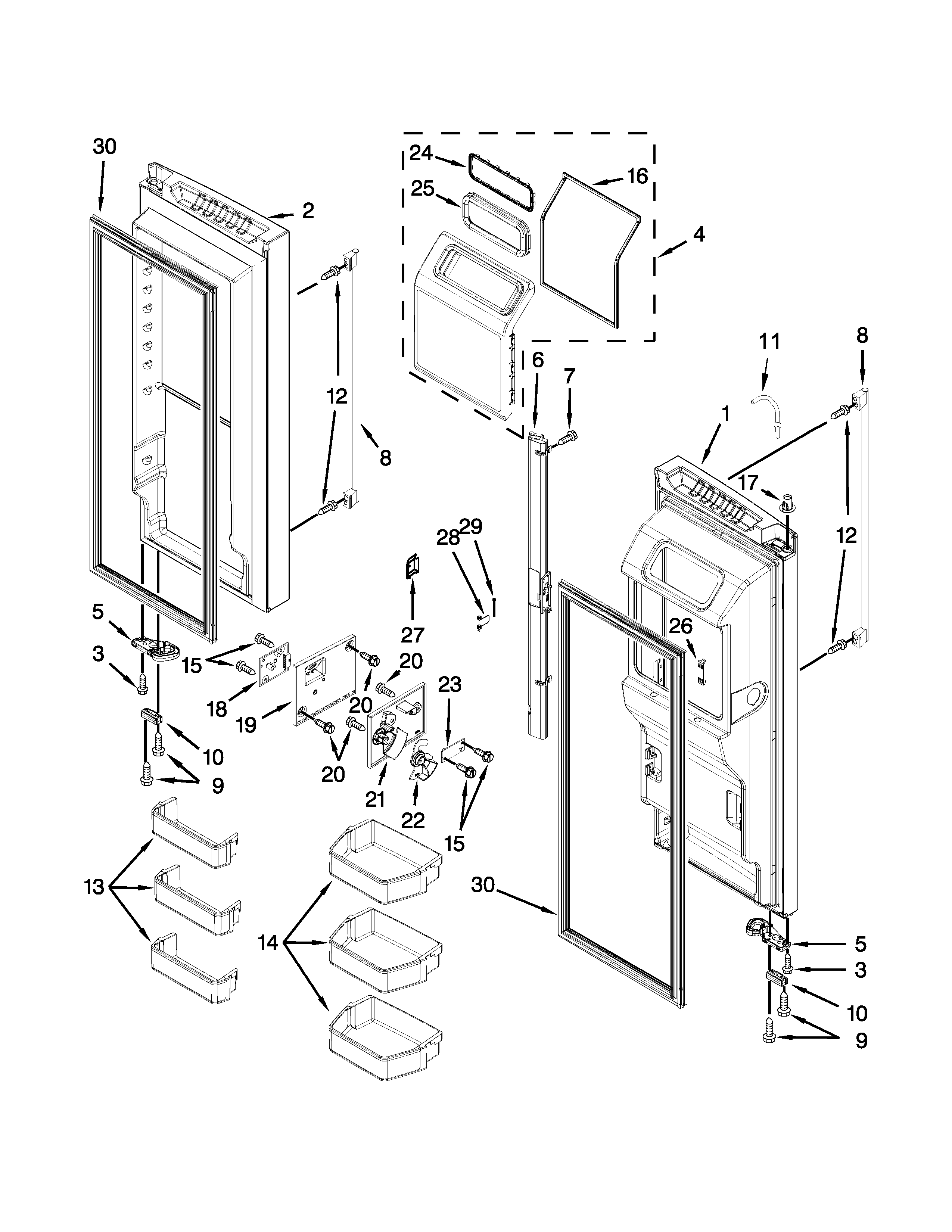 Ikea IX7DDEXDSM00 refrigerator door parts diagram