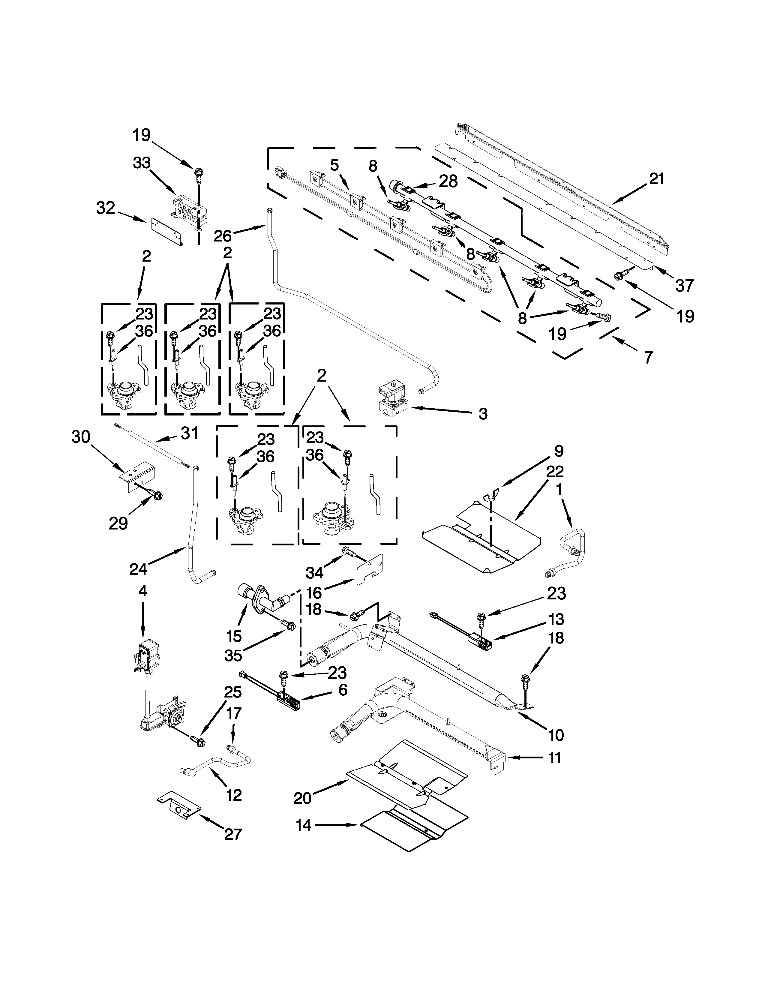 Maytag MGT8885XS04 manifold parts diagram