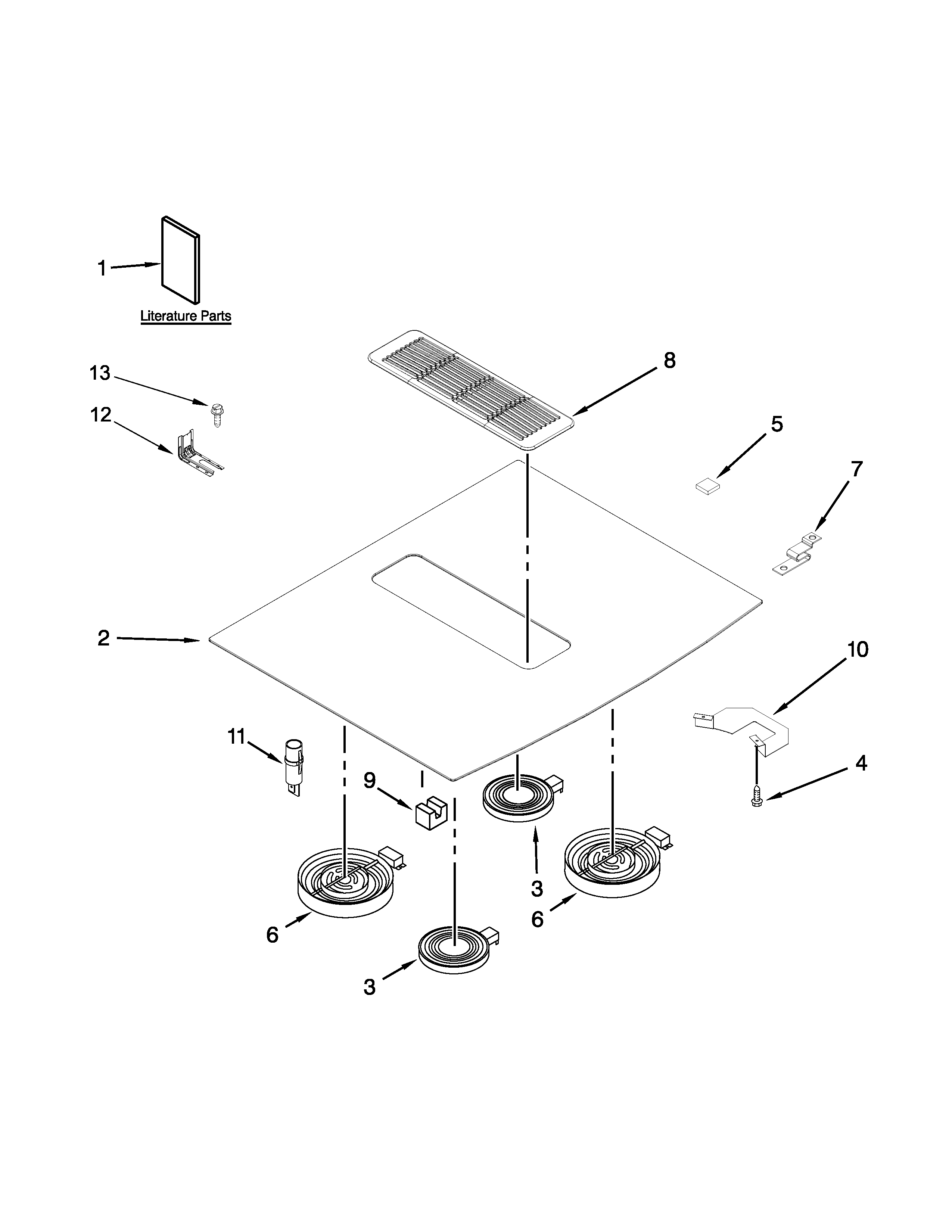 Jenn-Air JES9800CAB01 cooktop parts diagram