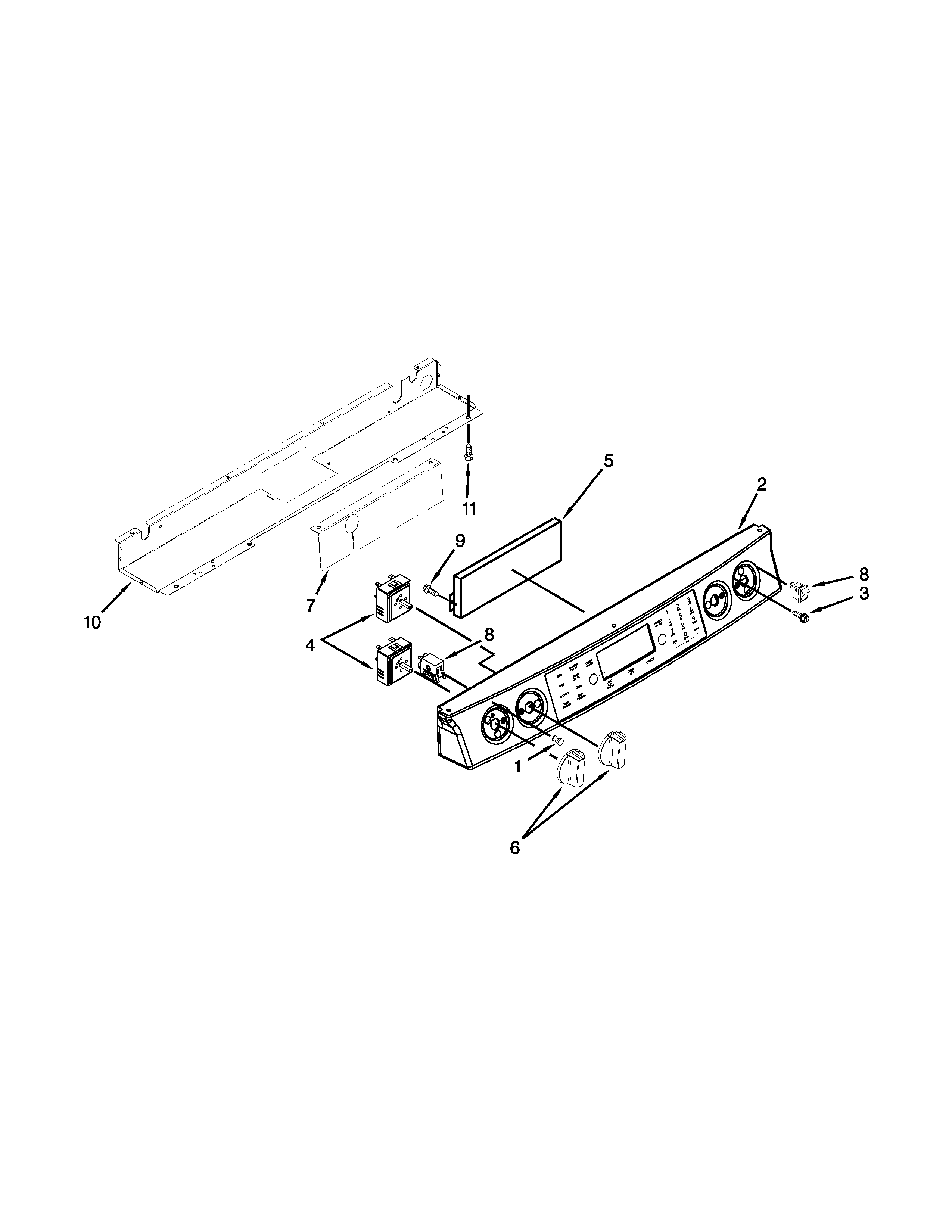 Jenn-Air JES9800CAB01 control panel parts diagram
