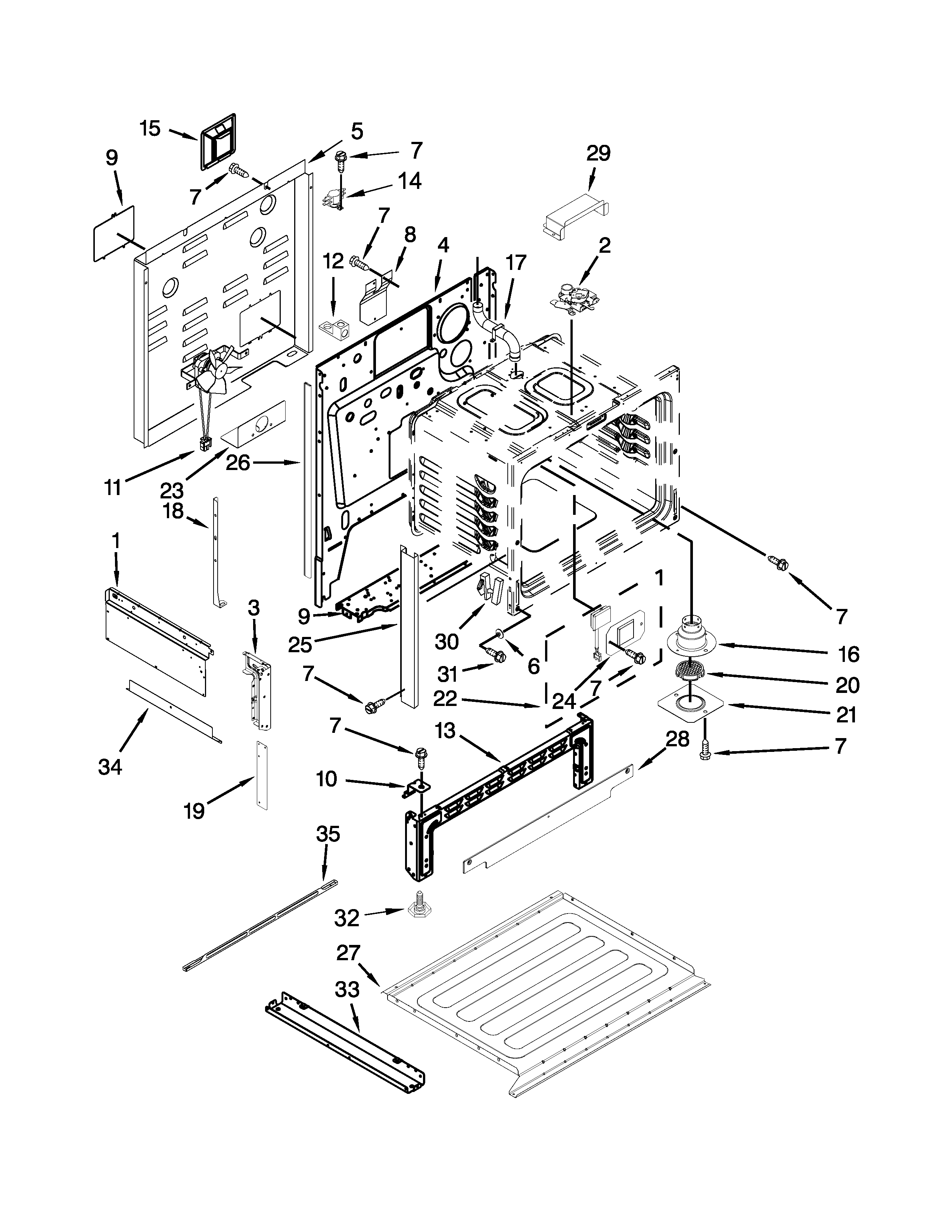 Jenn-Air JES9800CAB01 chassis parts diagram